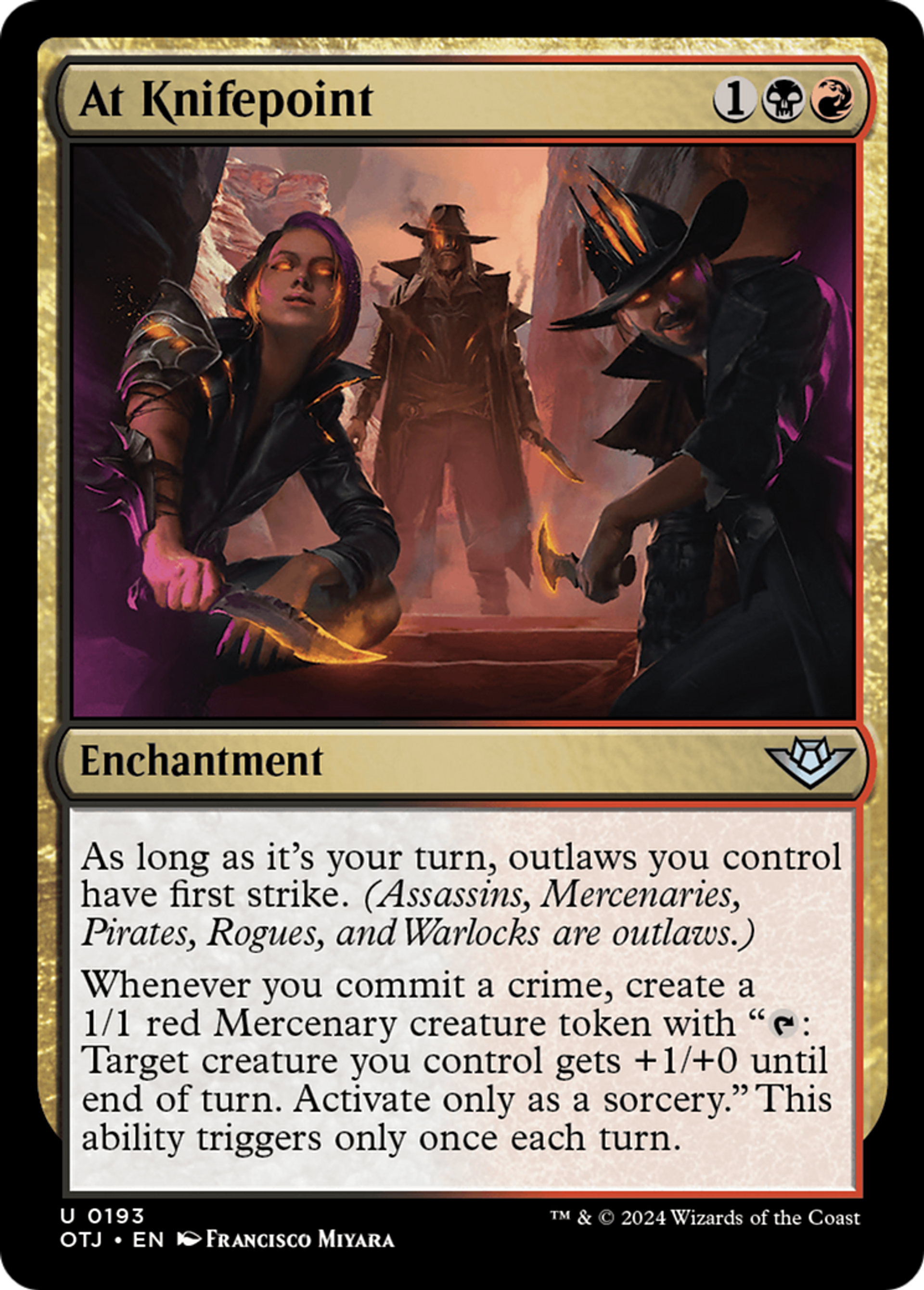 Sous la menace du couteau — Outlaws of Thunder Junction — Magic: The Gathering