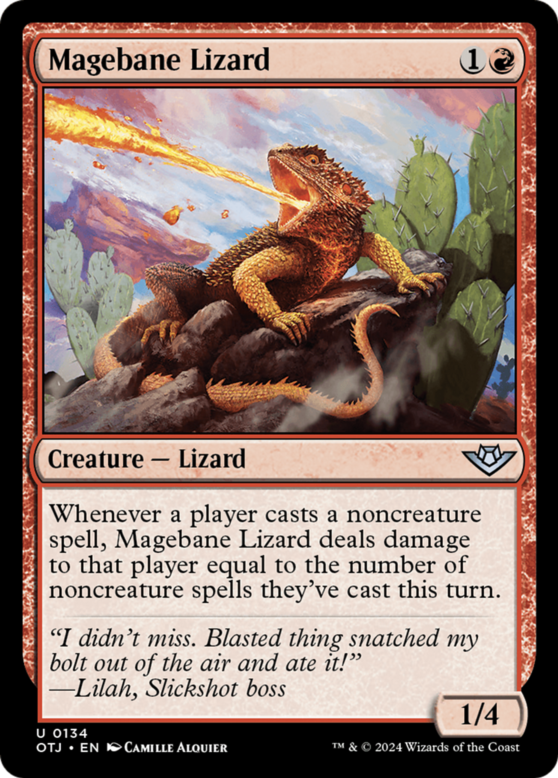 Magebane Lizard — Outlaws of Thunder Junction — Magic: The Gathering