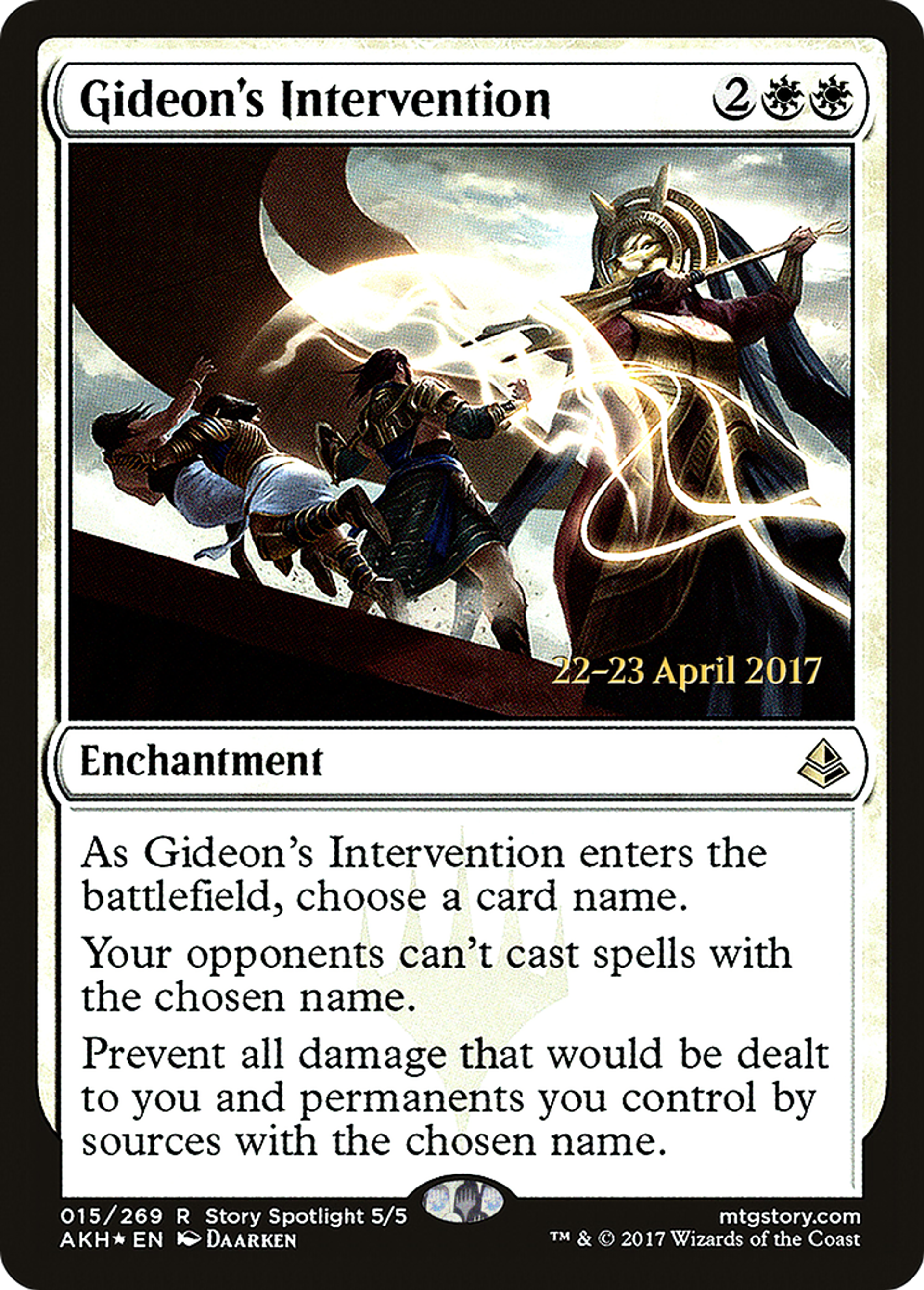 Gideon's Intervention — Amonkhet Promos — Magic: The Gathering