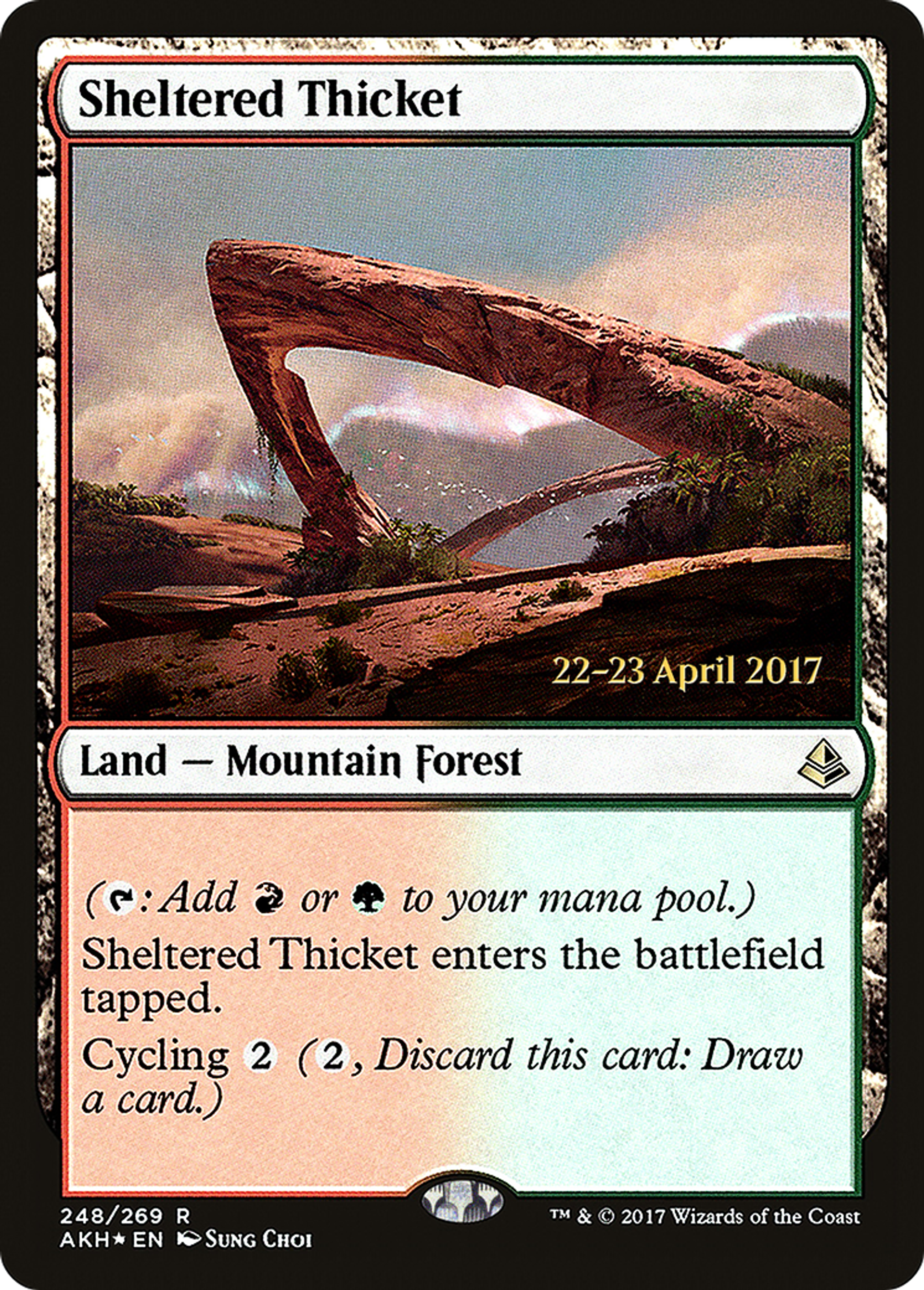 Sheltered Thicket — Amonkhet Promos — Magic: The Gathering
