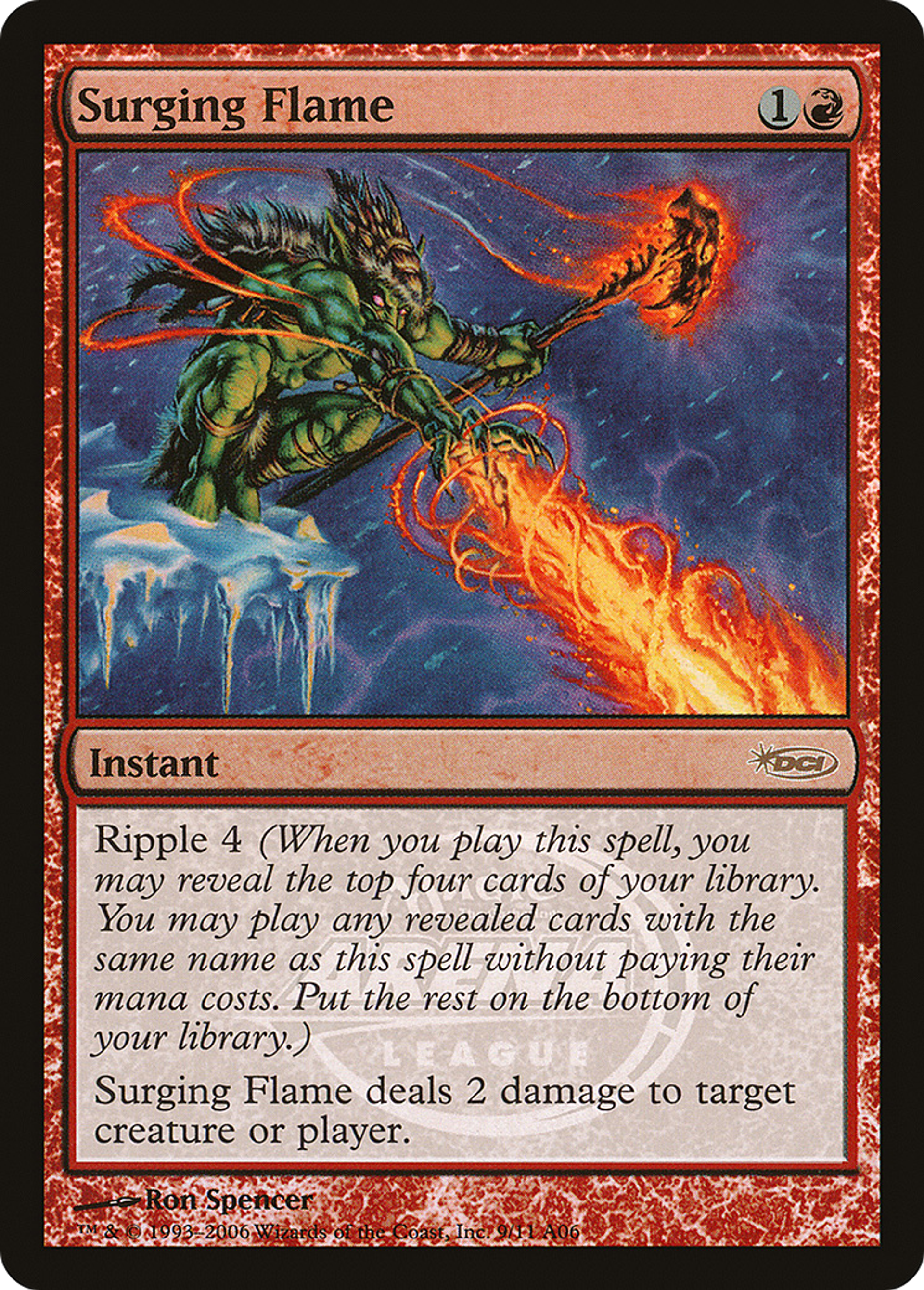 Surging Flame — Arena League 2006 — Magic: The Gathering