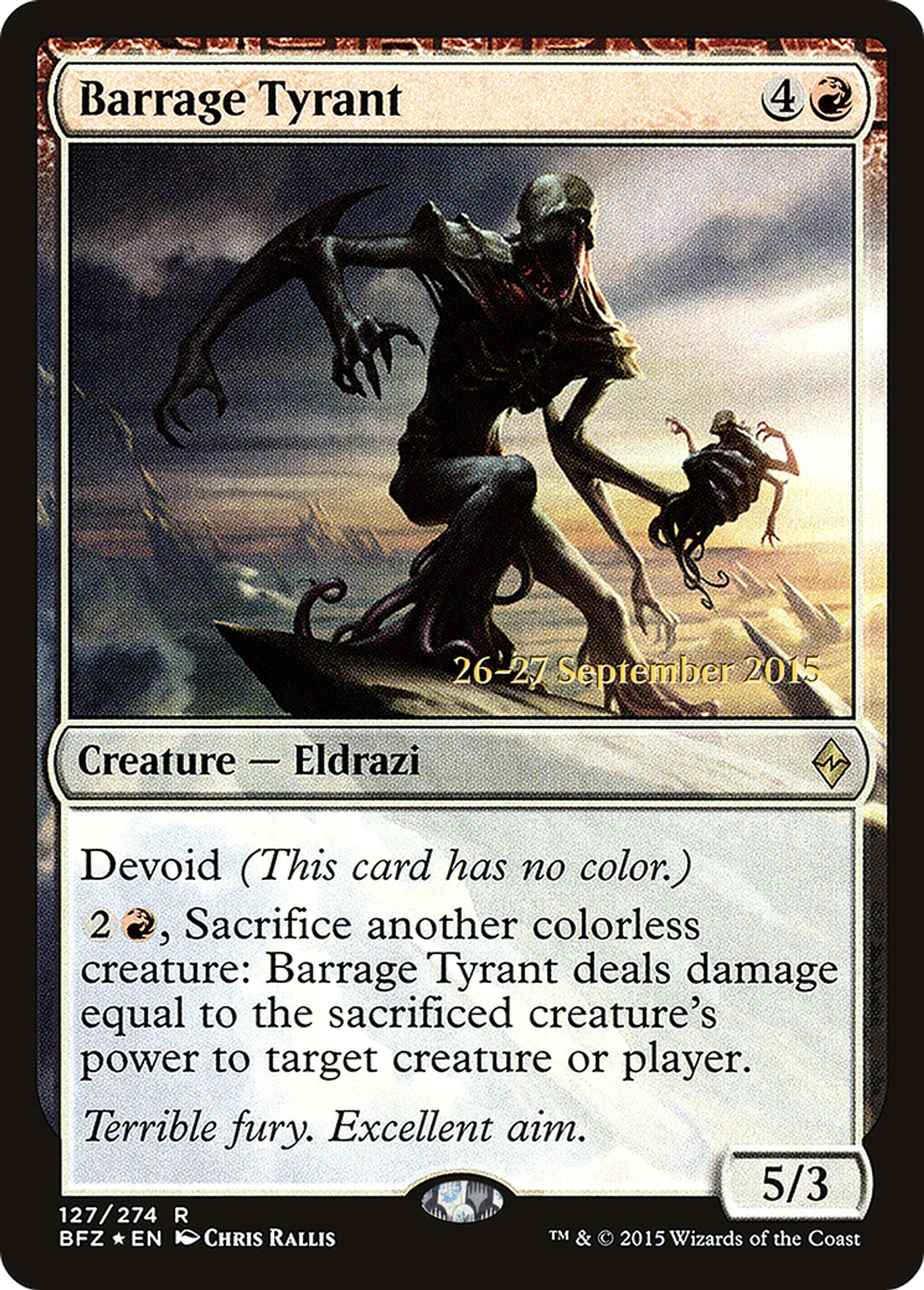 Barrage Tyrant — Battle for Zendikar Promos — Magic: The Gathering