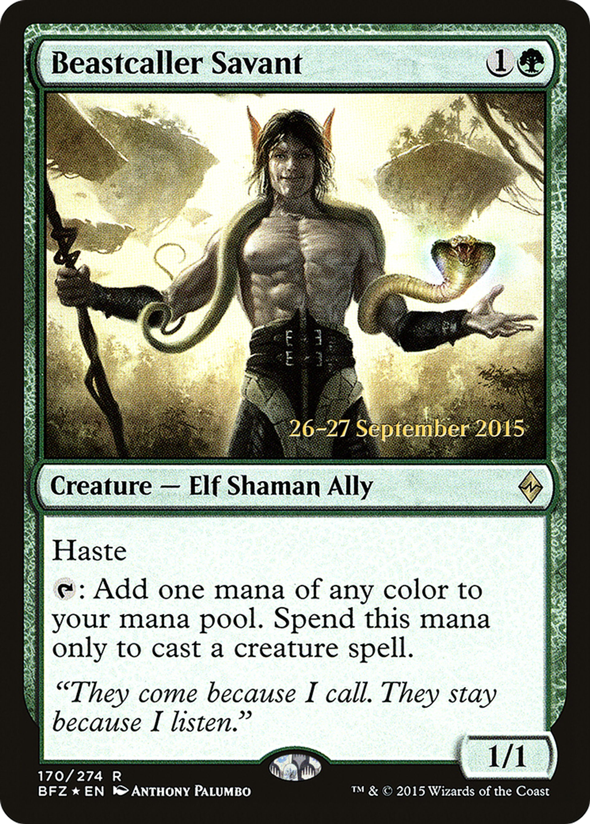 Beastcaller Savant — Battle for Zendikar Promos — Magic: The Gathering