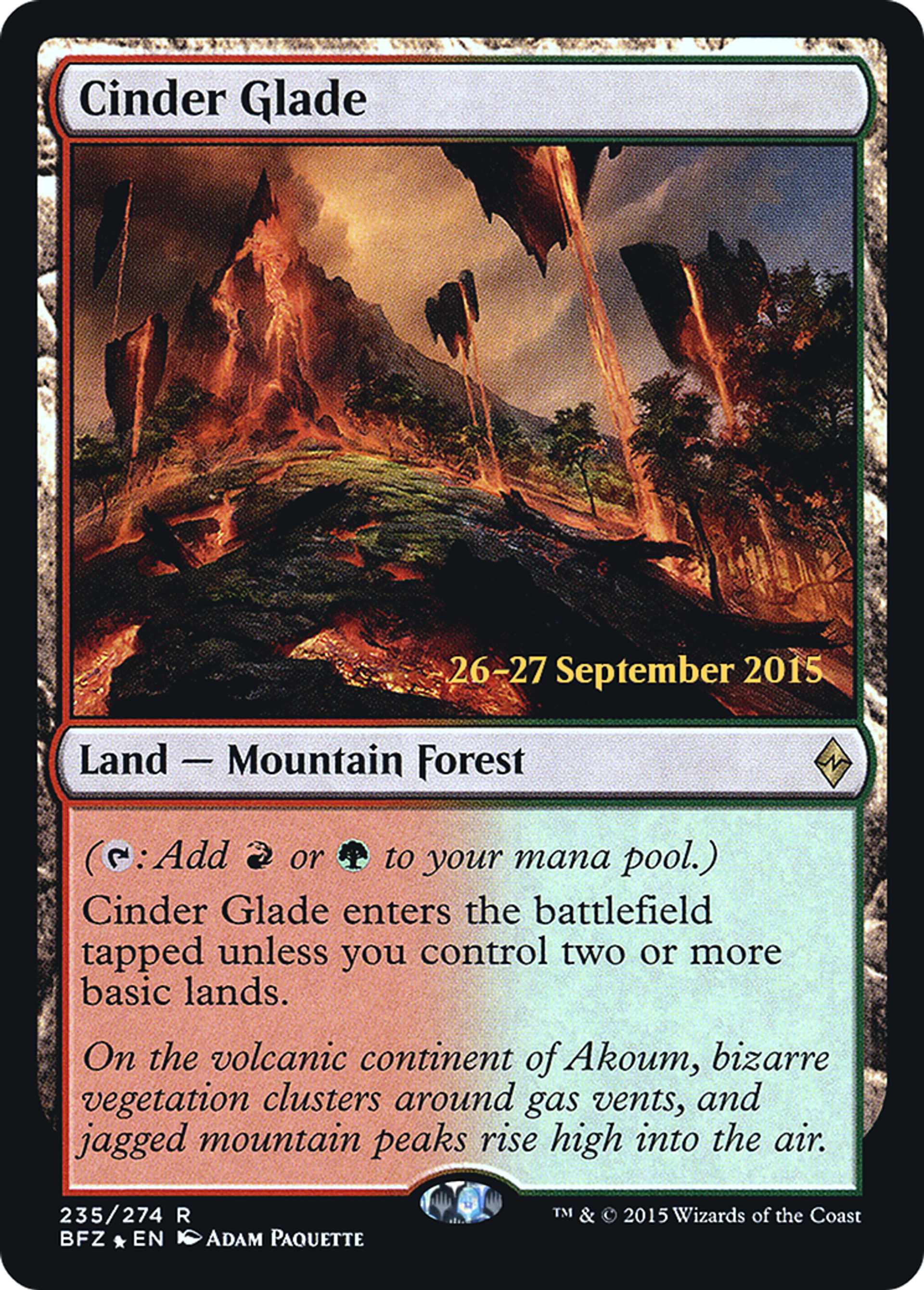 Cinder Glade — Battle for Zendikar Promos — Magic: The Gathering
