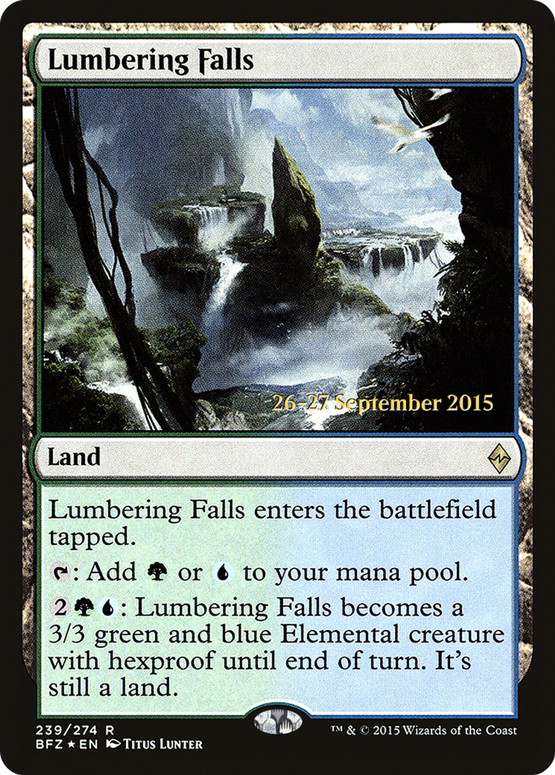 Lumbering Falls — Battle for Zendikar Promos — Magic: The Gathering