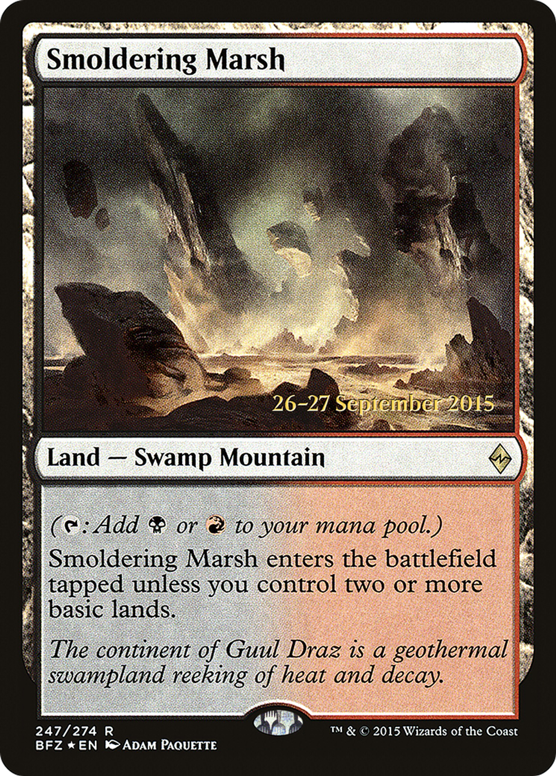 Smoldering Marsh — Battle for Zendikar Promos — Magic: The Gathering