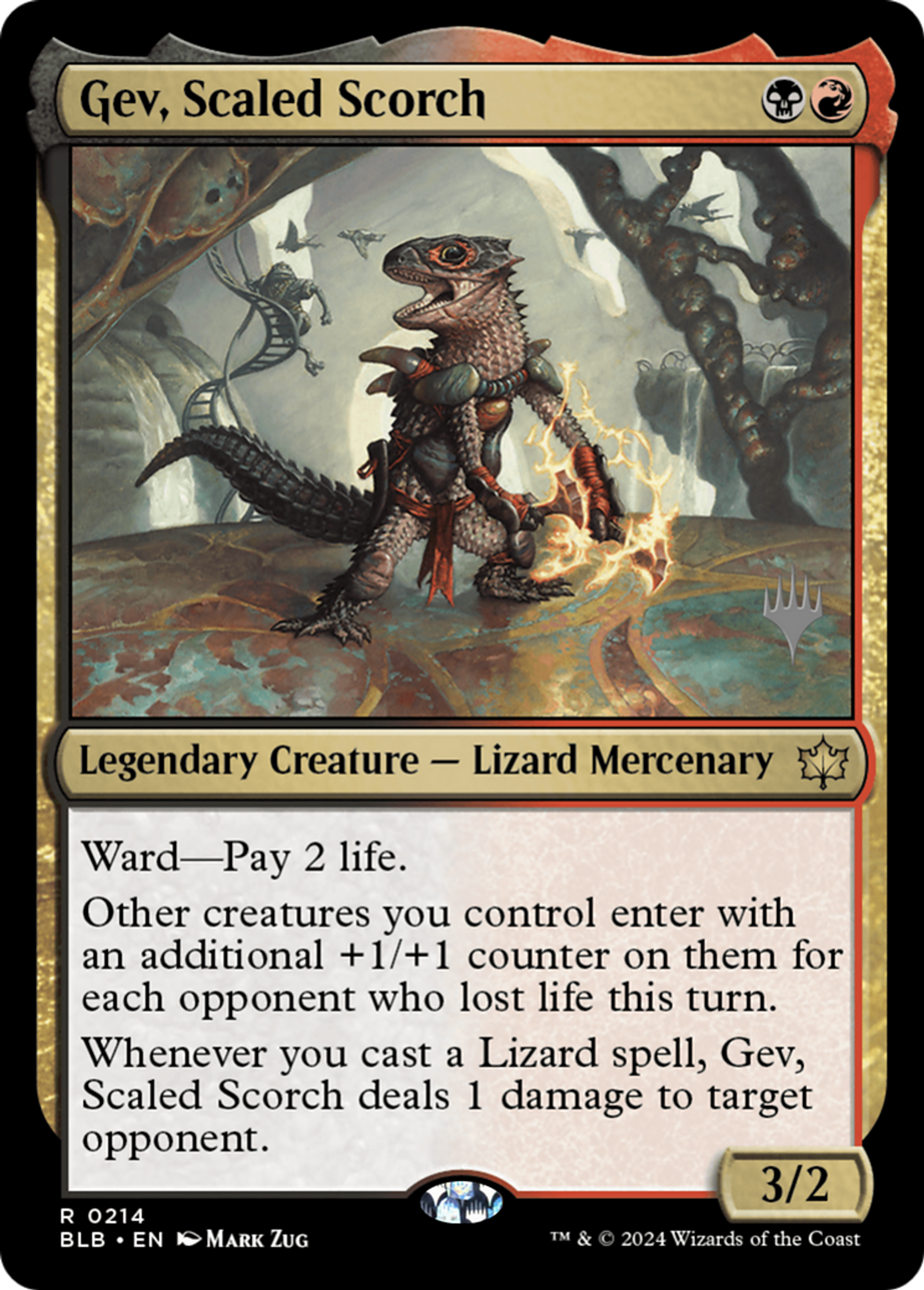 Gev, Scaled Scorch — Bloomburrow Promos — Magic: The Gathering
