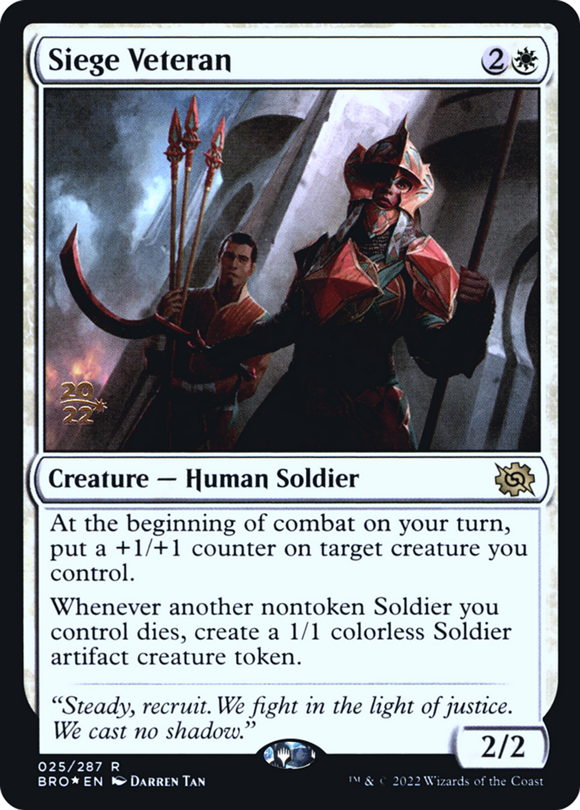 Siege Veteran — The Brothers' War Promos — Magic: The Gathering