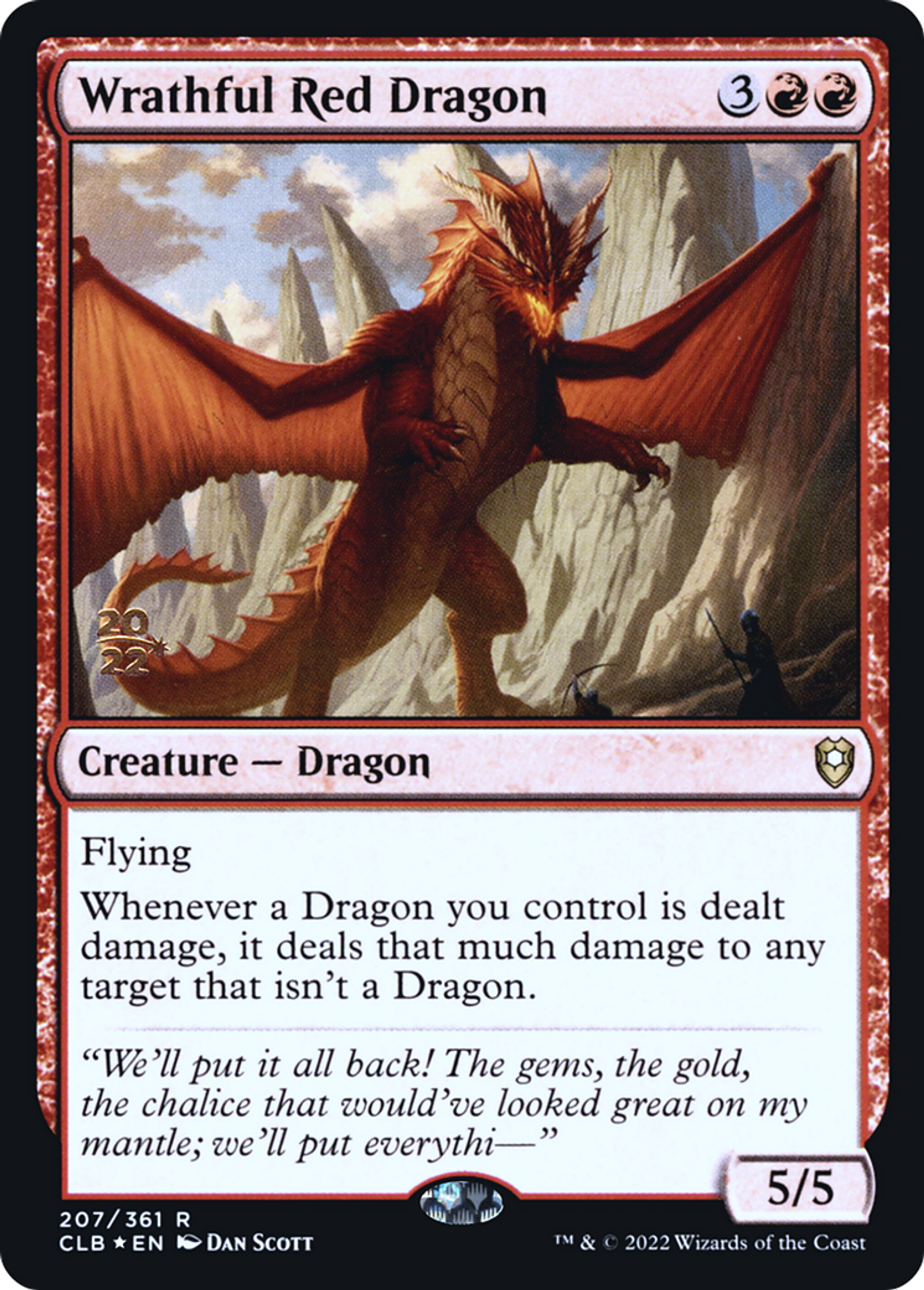 Wrathful Red Dragon — Battle for Baldur's Gate Promos — Magic: The Gathering