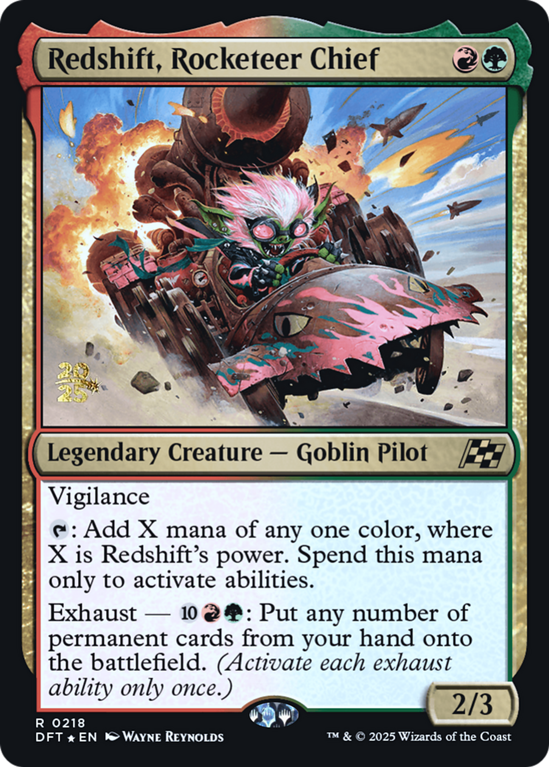 Redshift, Rocketeer Chief — Aetherdrift Promos — Magic: The Gathering