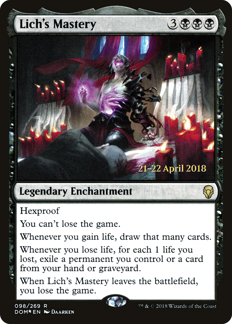 Lich's Mastery — Dominaria Promos — Magic: The Gathering