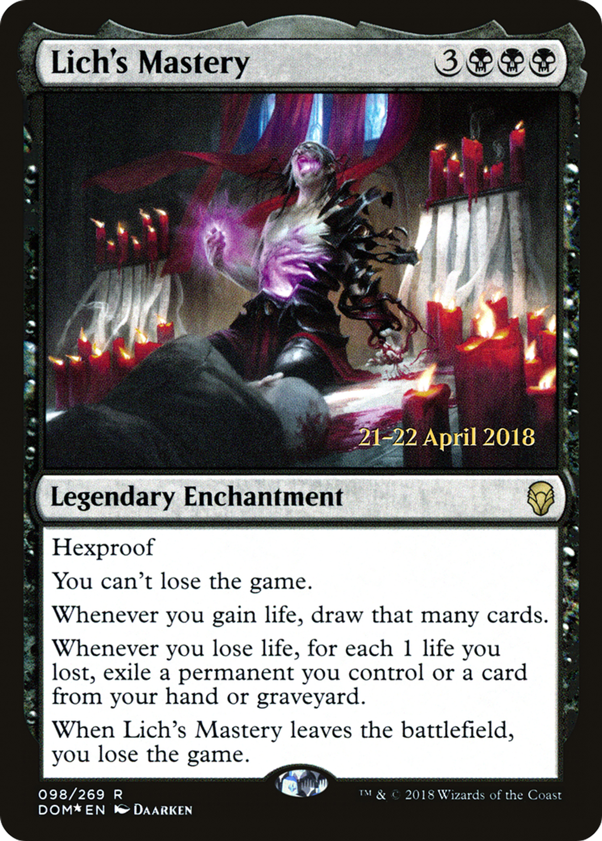 Lich's Mastery — Dominaria Promos — Magic: The Gathering