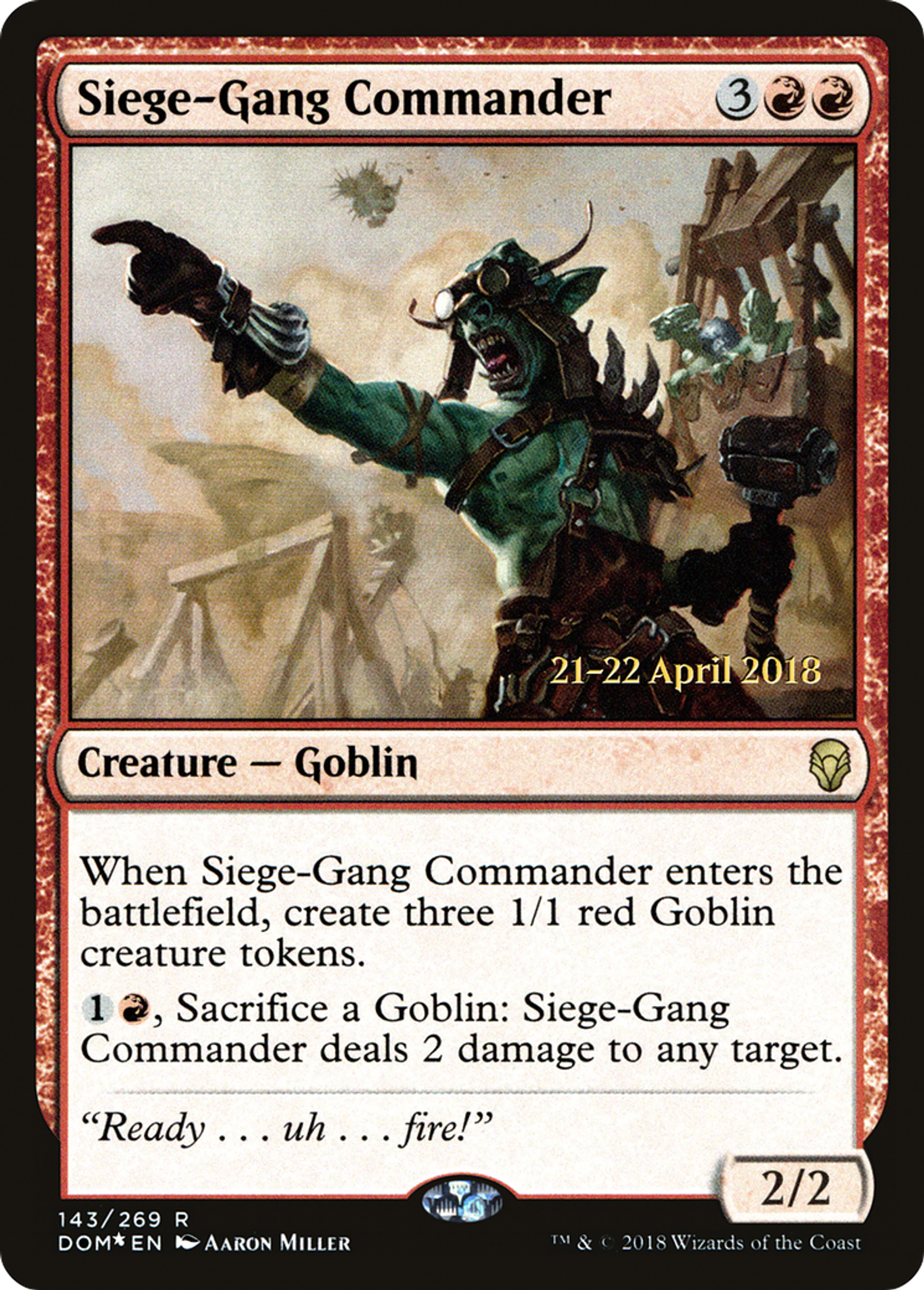 Siege-Gang Commander — Dominaria Promos — Magic: The Gathering