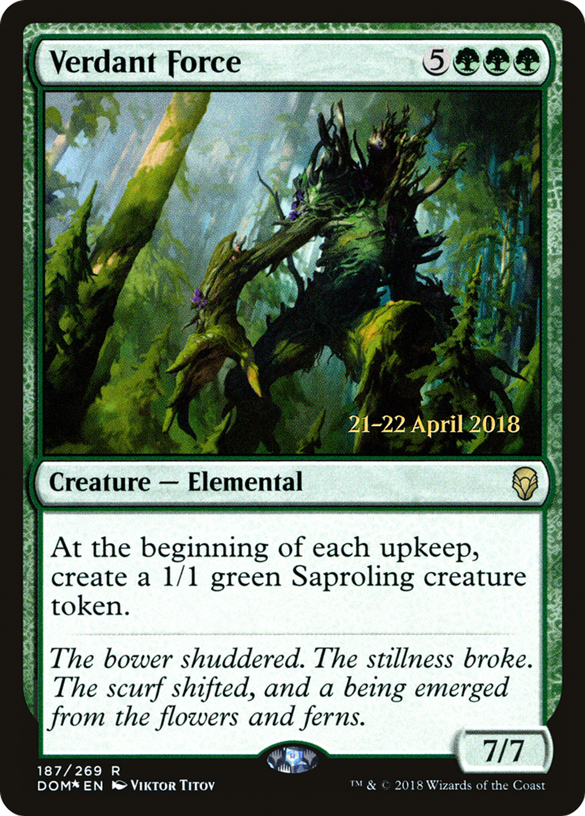 Verdant Force — Dominaria Promos — Magic: The Gathering