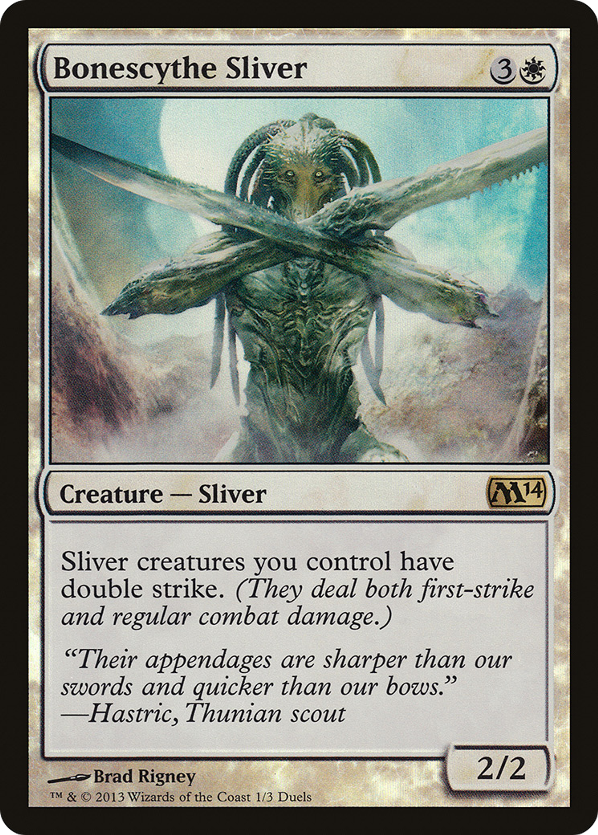 Bonescythe Sliver — Duels of the Planeswalkers 2014 Promos — Magic: The Gathering