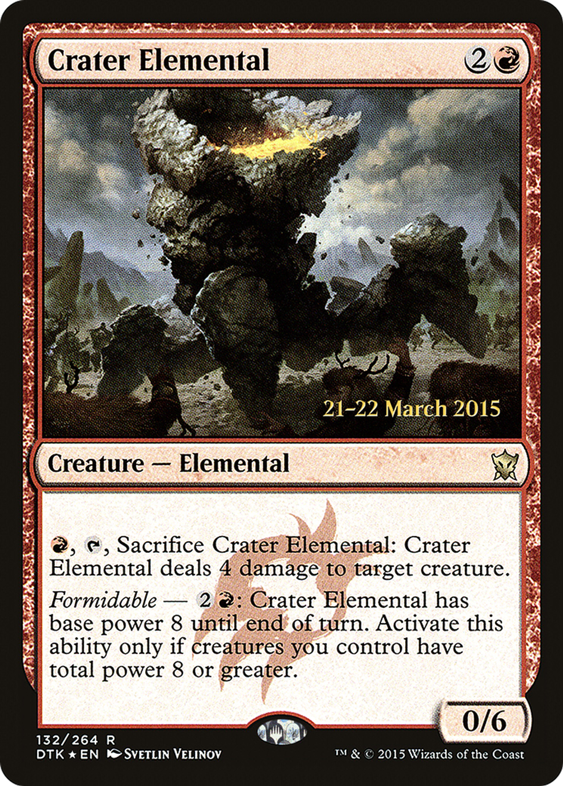 Crater Elemental — Dragons of Tarkir Promos — Magic: The Gathering