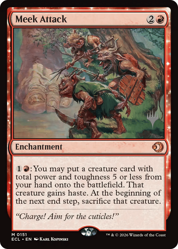 Meek Attack — Lorwyn Eclipsed Promos — Magic: The Gathering