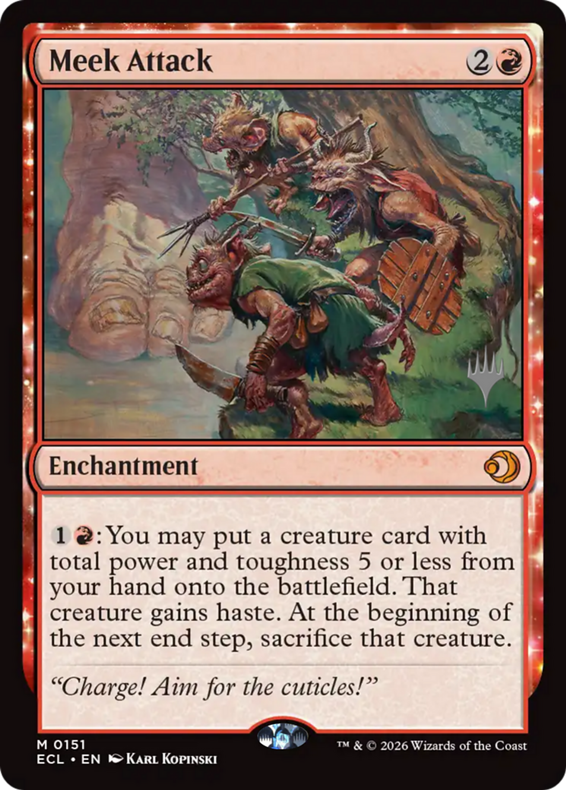 Meek Attack — Lorwyn Eclipsed Promos — Magic: The Gathering