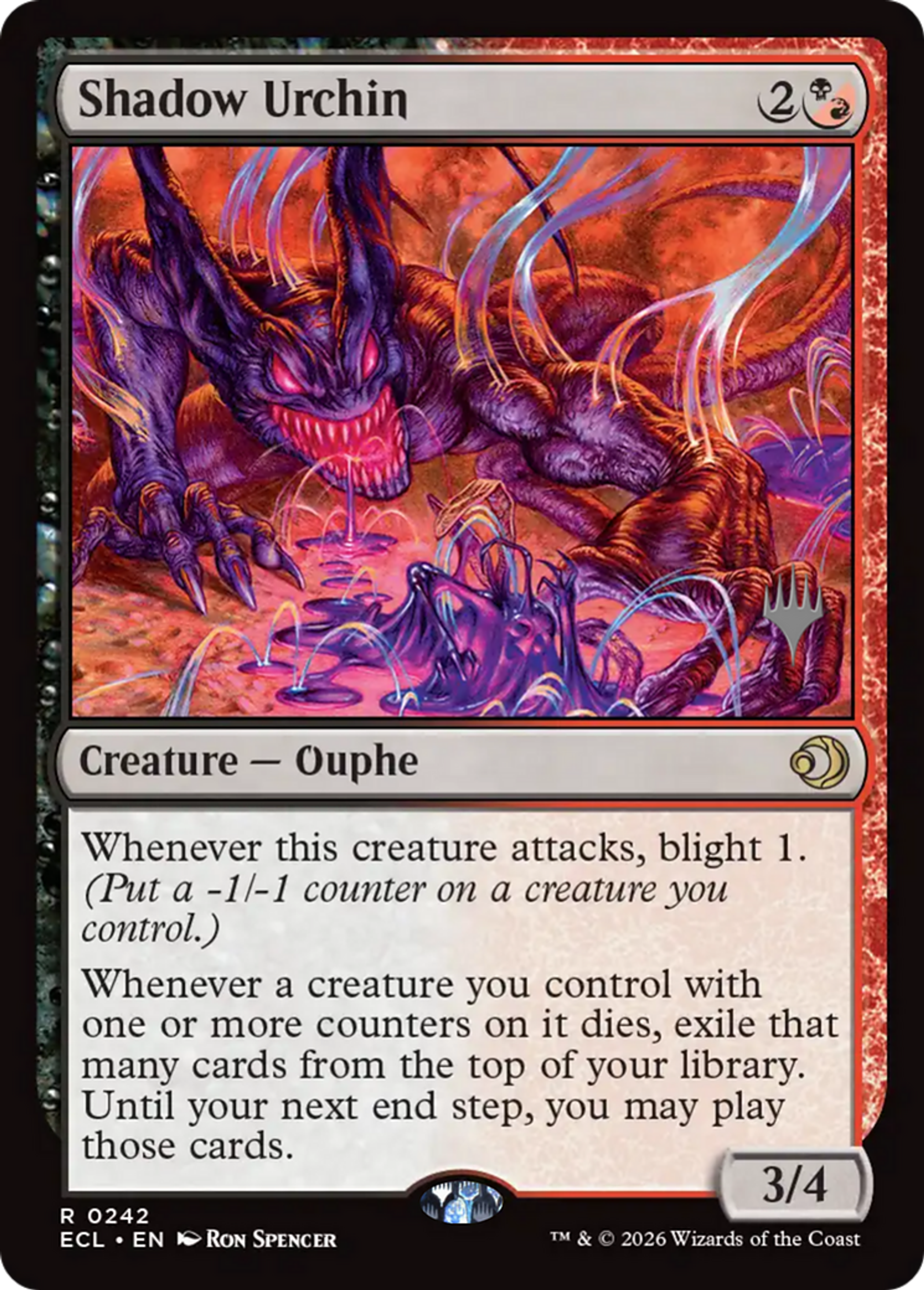 Shadow Urchin — Lorwyn Eclipsed Promos — Magic: The Gathering