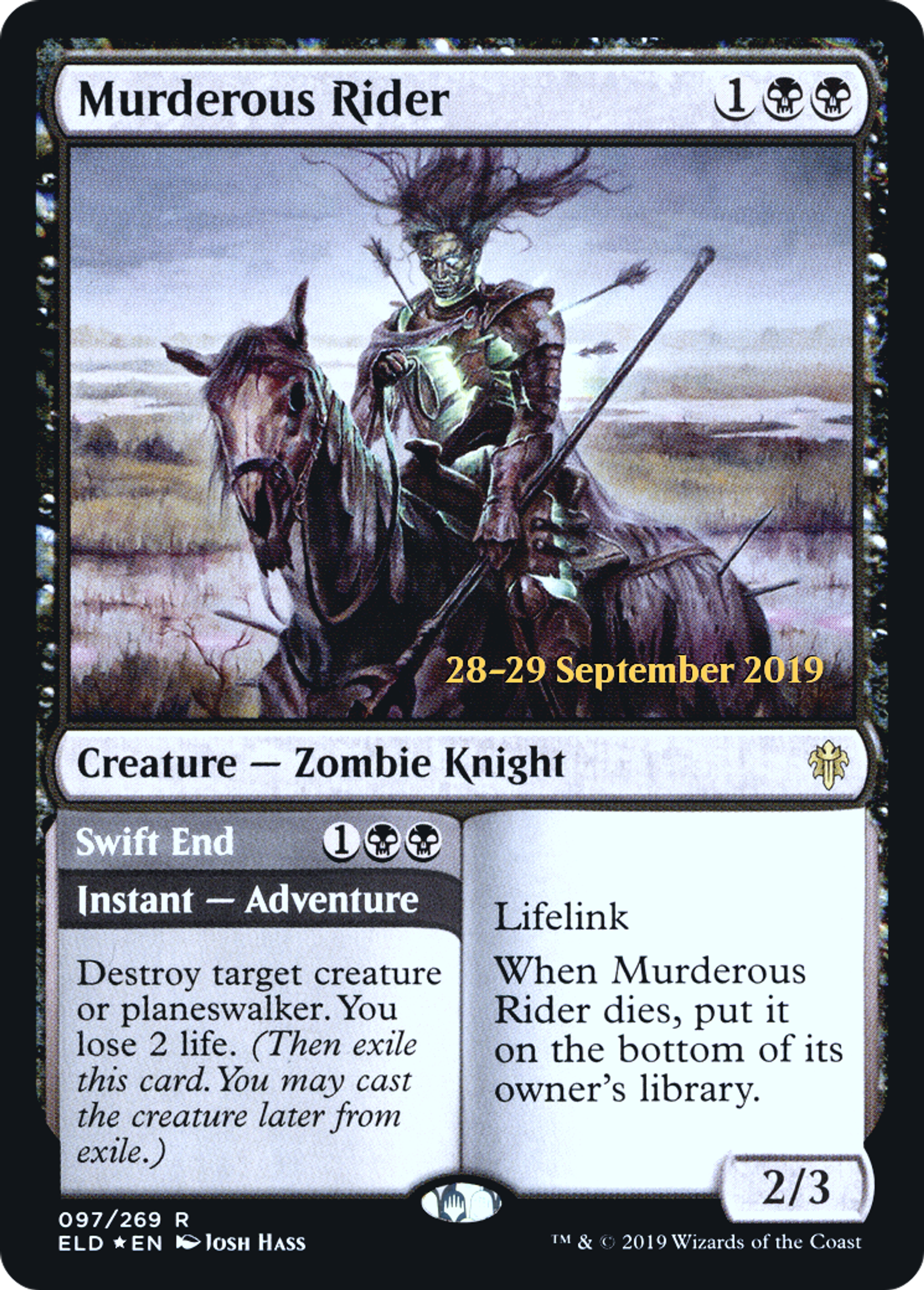 Cavalière meurtrière // Fin précipitée — Throne of Eldraine Promos — Magic: The Gathering
