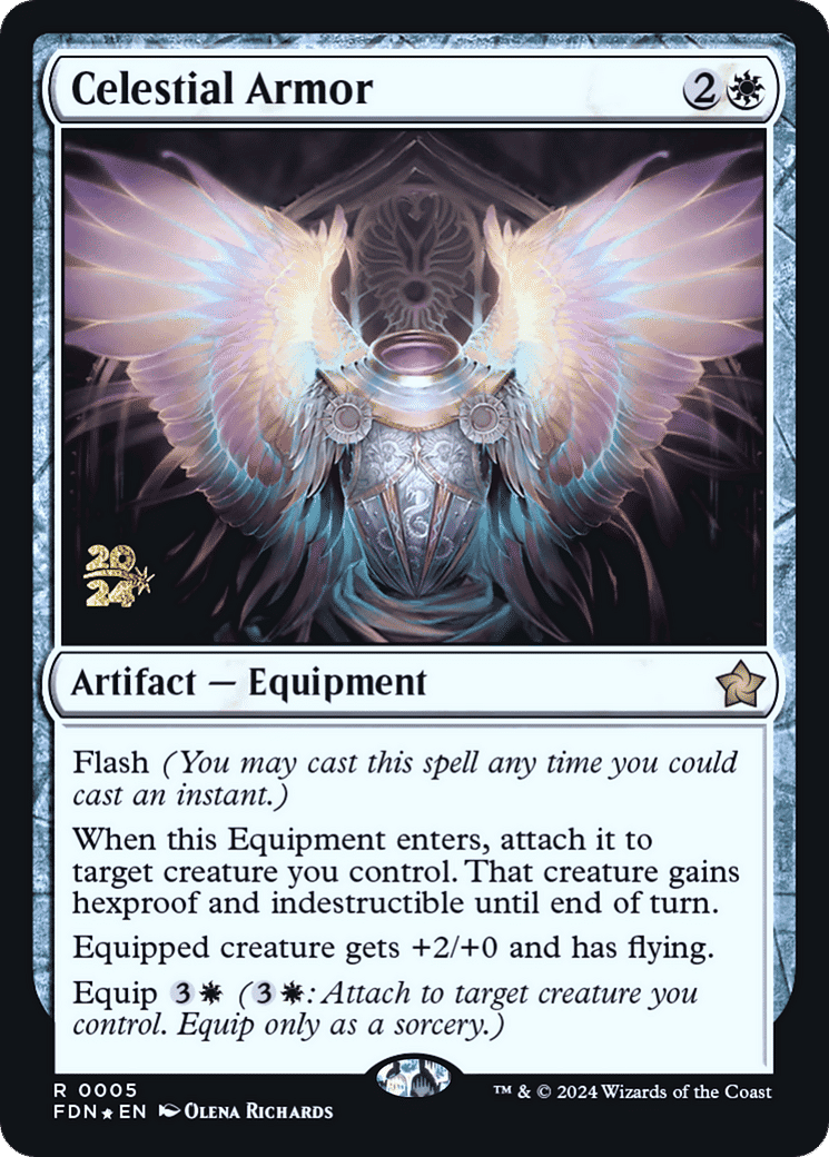 Celestial Armor — Foundations Promos — Magic: The Gathering