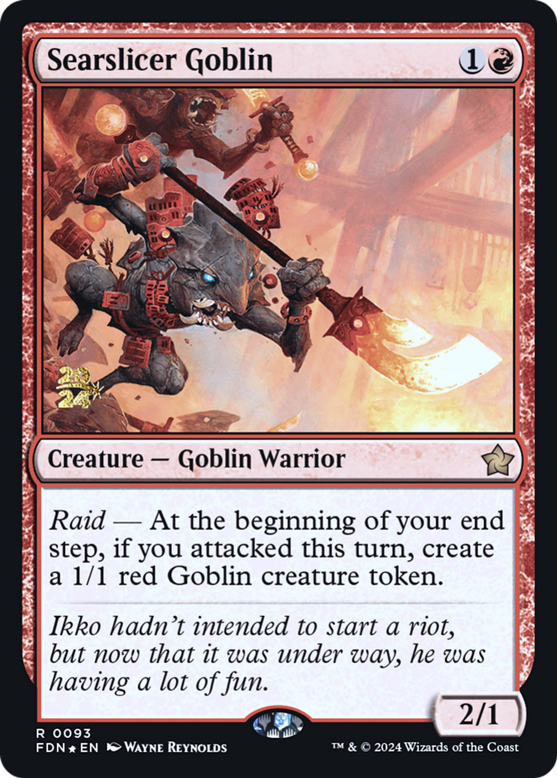 Searslicer Goblin — Foundations Promos — Magic: The Gathering