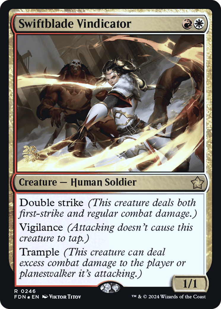 Swiftblade Vindicator — Foundations Promos — Magic: The Gathering
