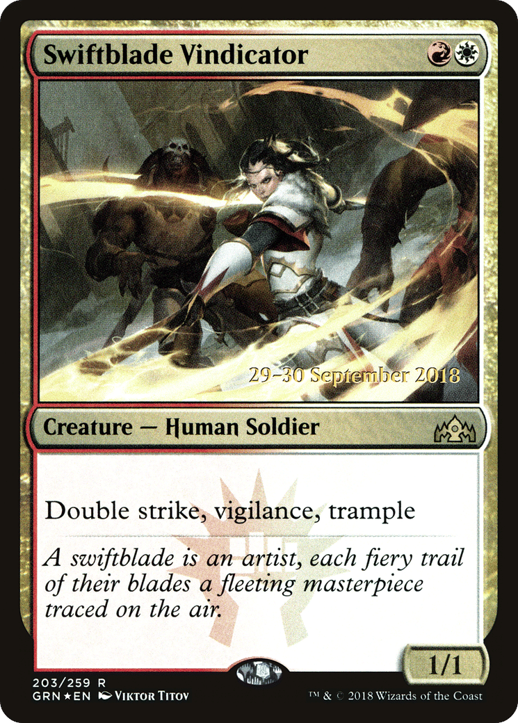 Swiftblade Vindicator — Guilds of Ravnica Promos — Magic: The Gathering