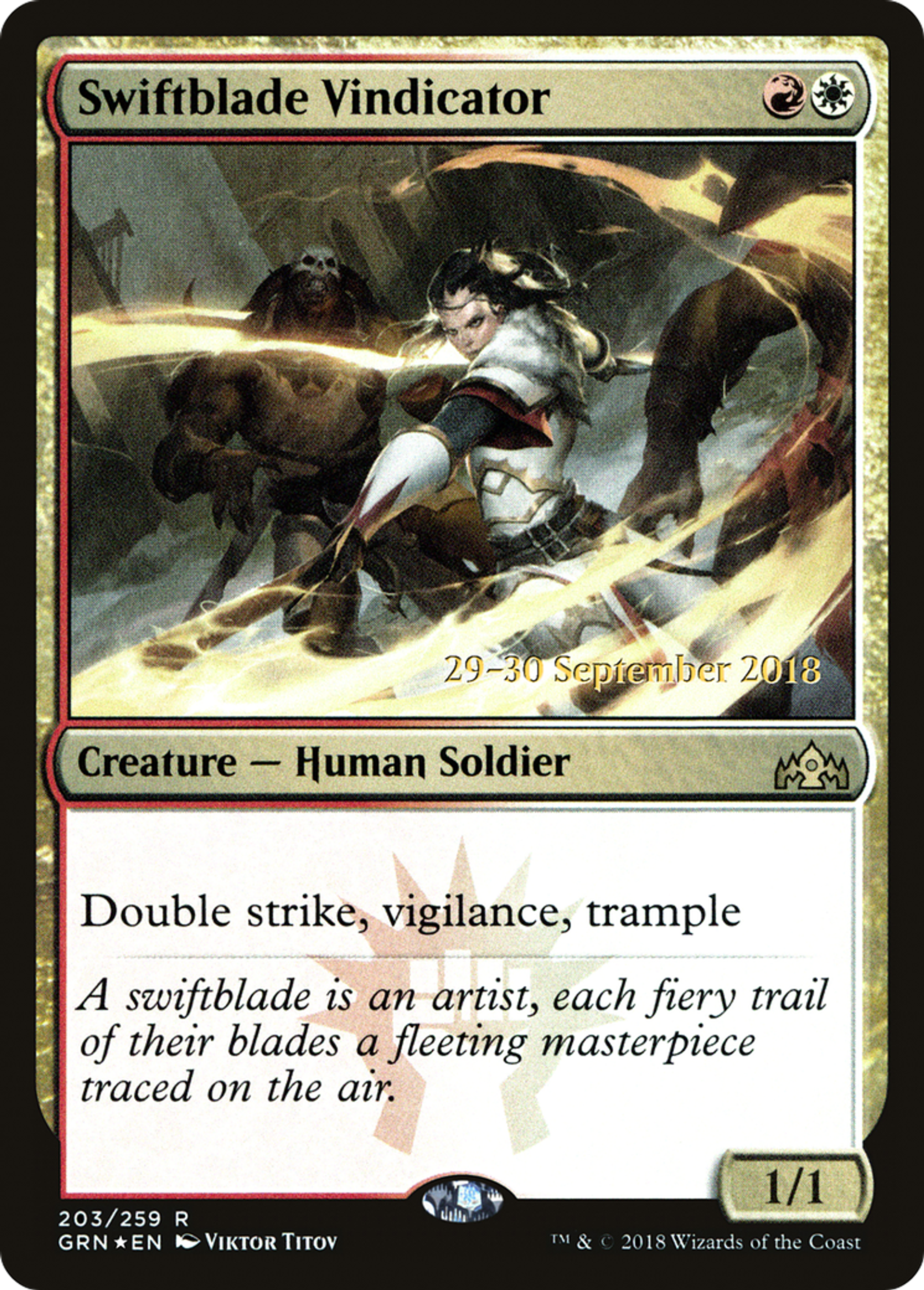 Swiftblade Vindicator — Guilds of Ravnica Promos — Magic: The Gathering