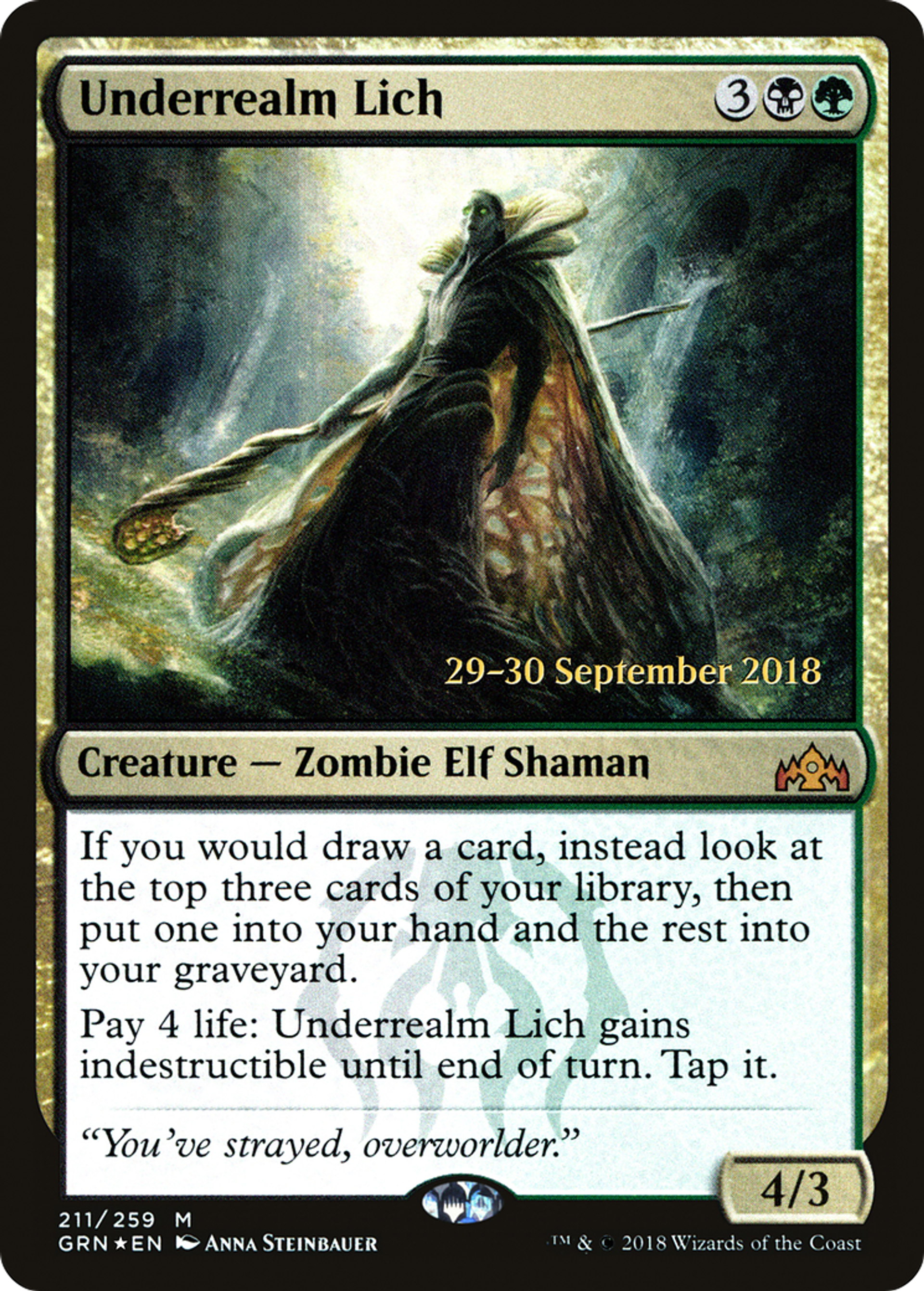 Underrealm Lich — Guilds of Ravnica Promos — Magic: The Gathering