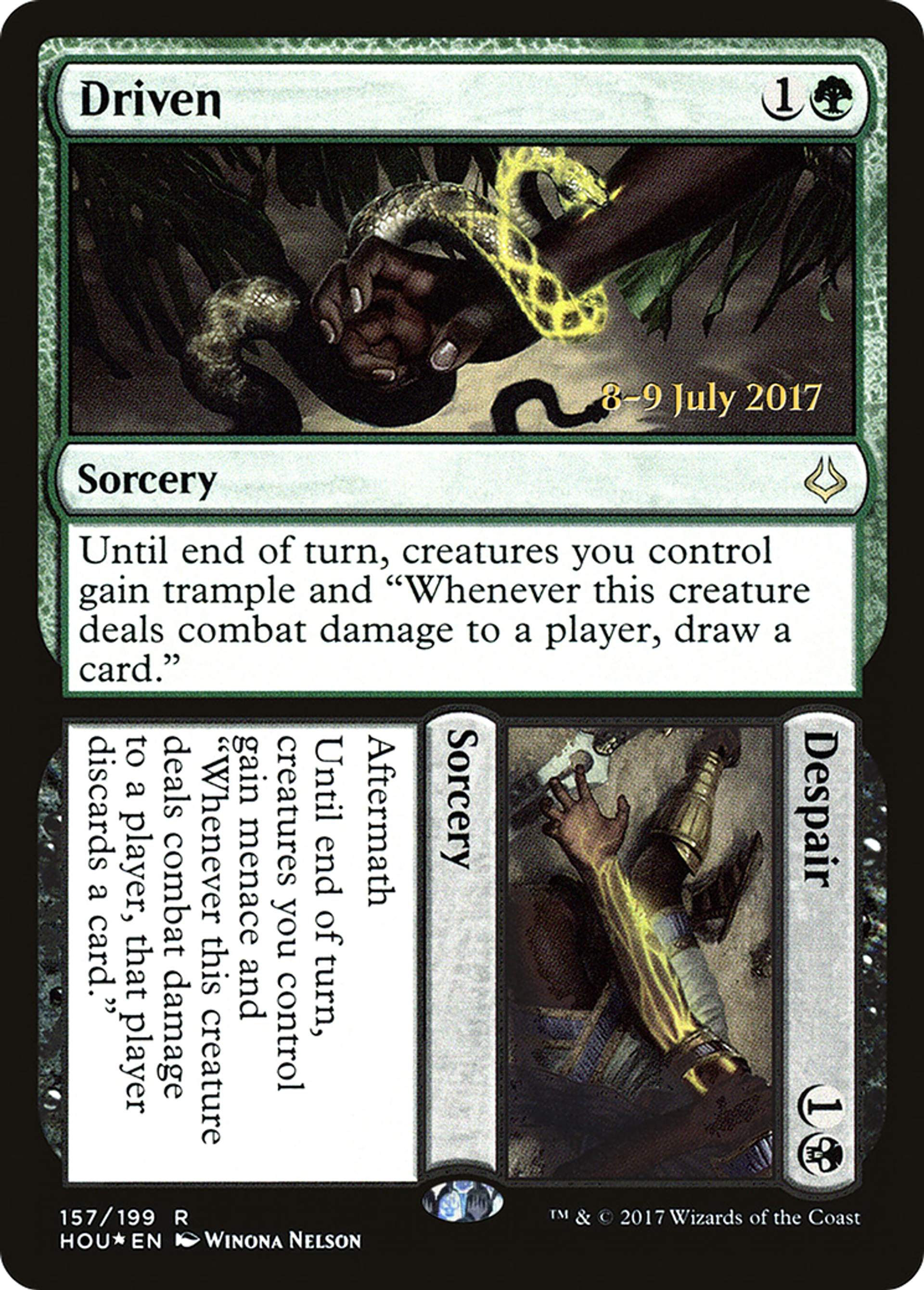 Driven // Despair — Hour of Devastation Promos — Magic: The Gathering