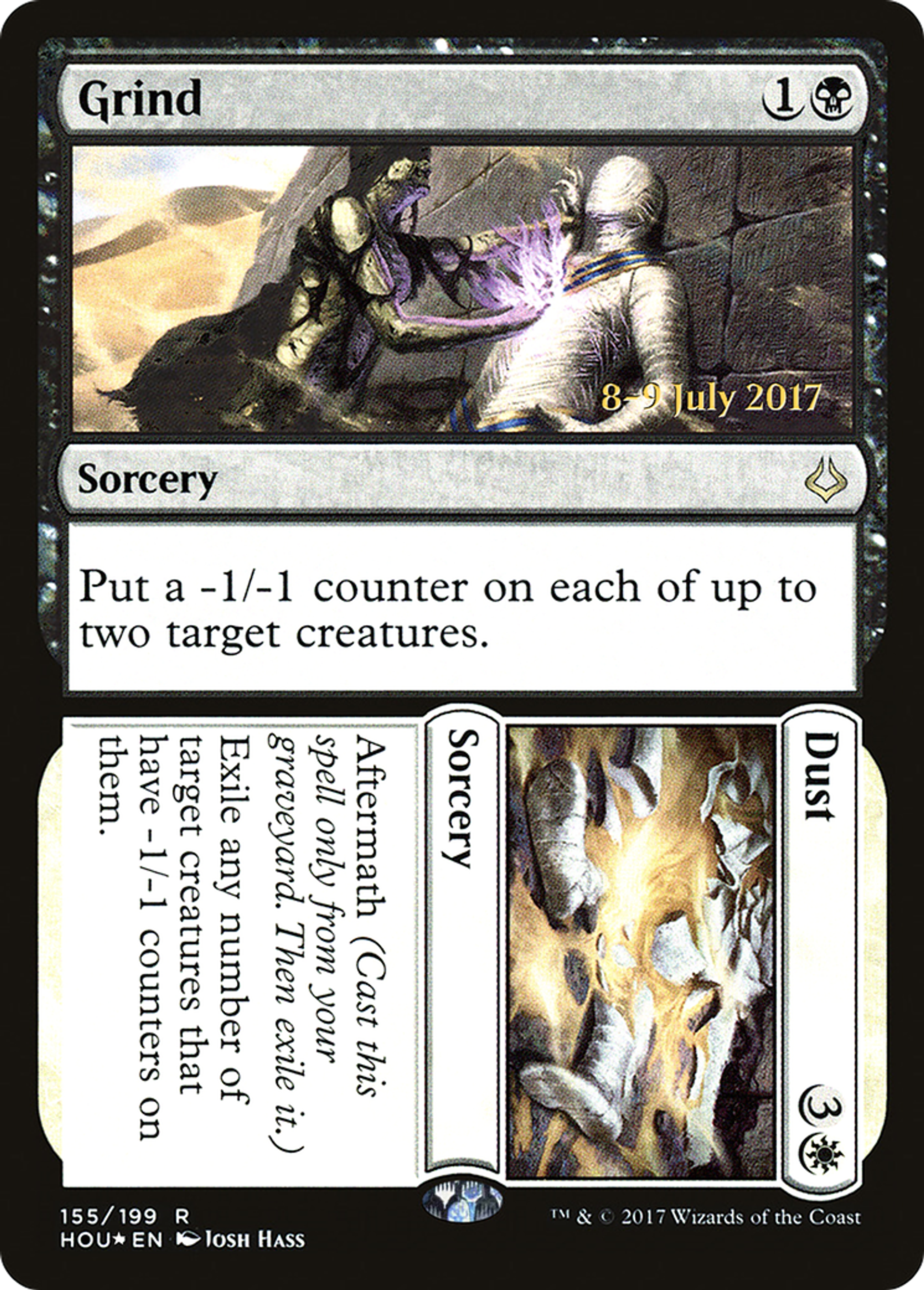 Grind // Dust — Hour of Devastation Promos — Magic: The Gathering