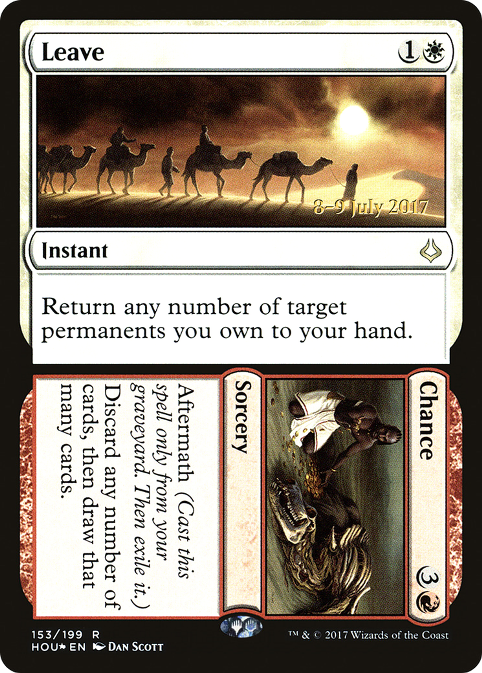 Leave // Chance — Hour of Devastation Promos — Magic: The Gathering