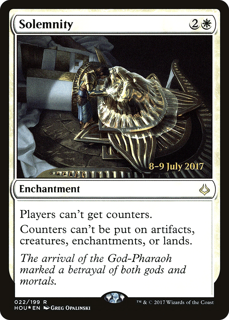 Solemnity — Hour of Devastation Promos — Magic: The Gathering