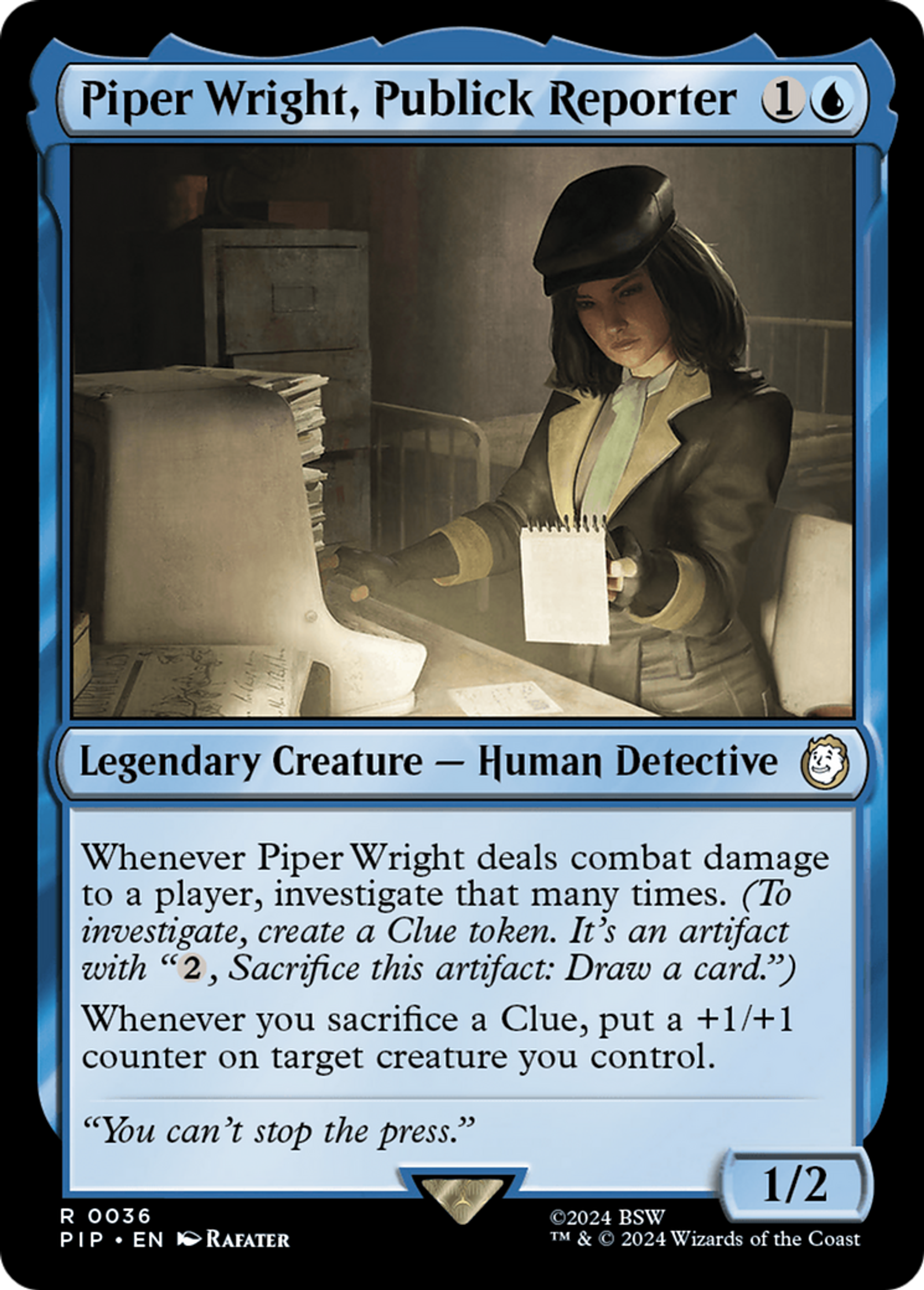 Piper Wright, journaliste de Publick — Fallout — Magic: The Gathering
