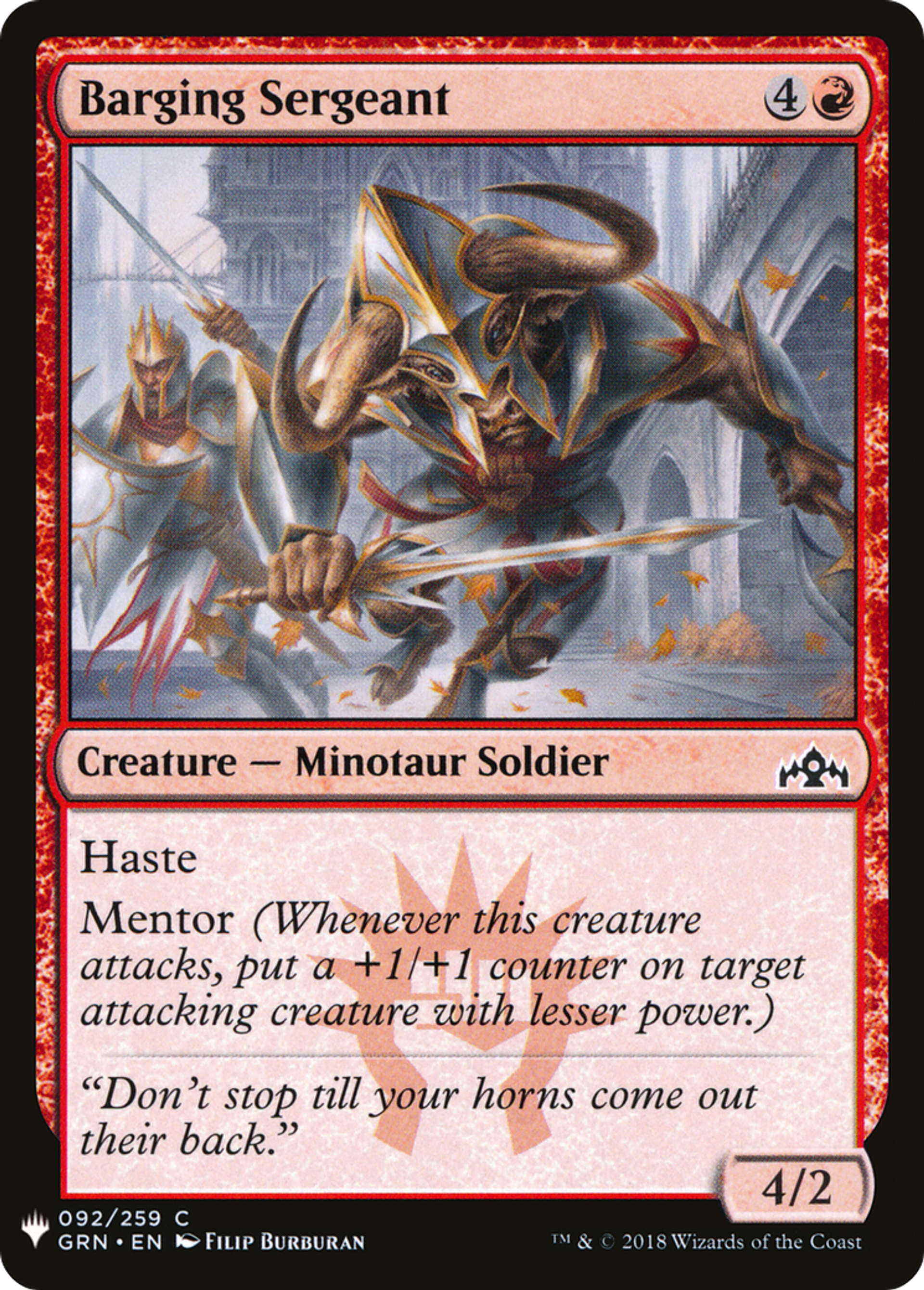 Barging Sergeant — The List — Magic: The Gathering