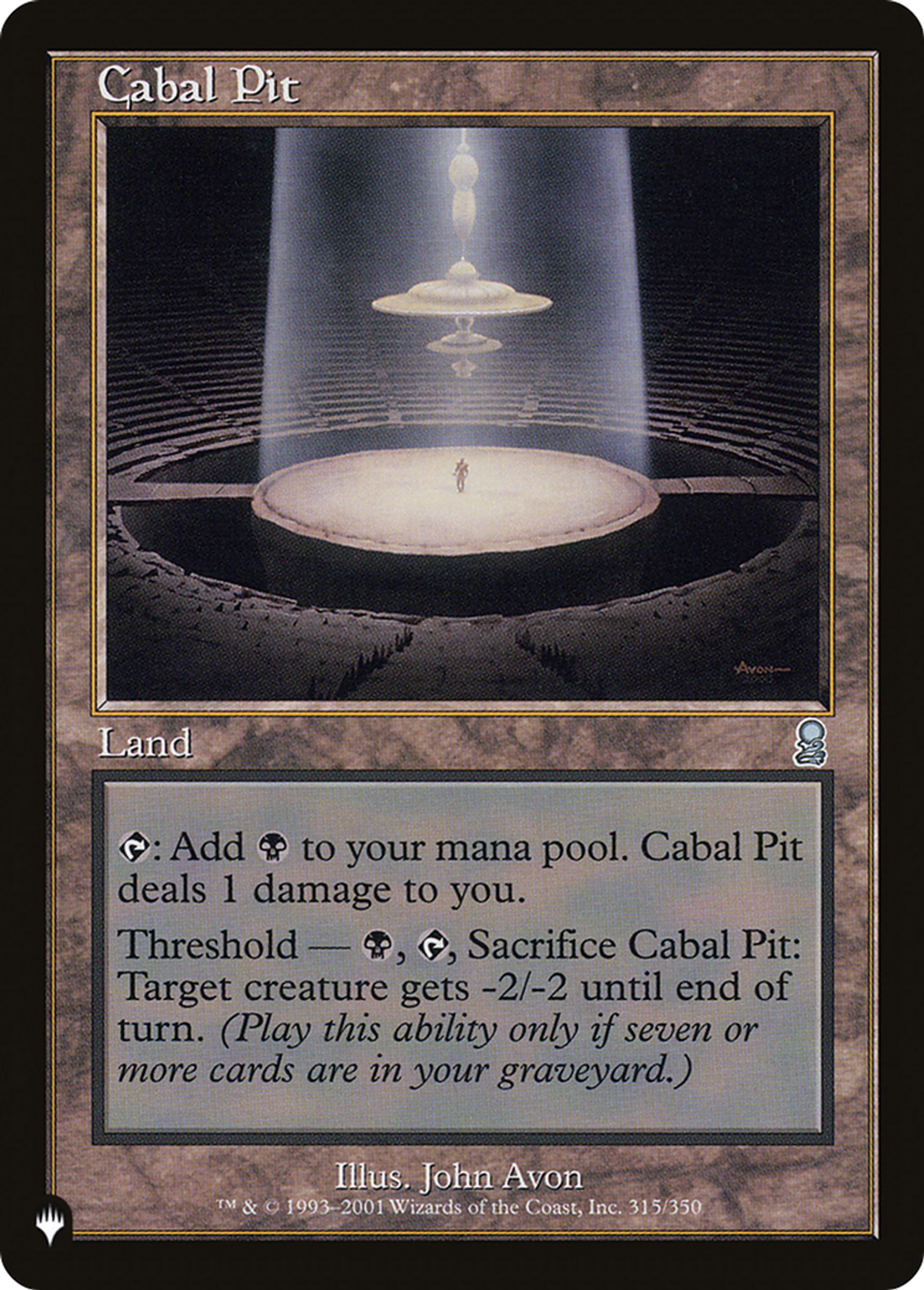 Cabal Pit — The List — Magic: The Gathering