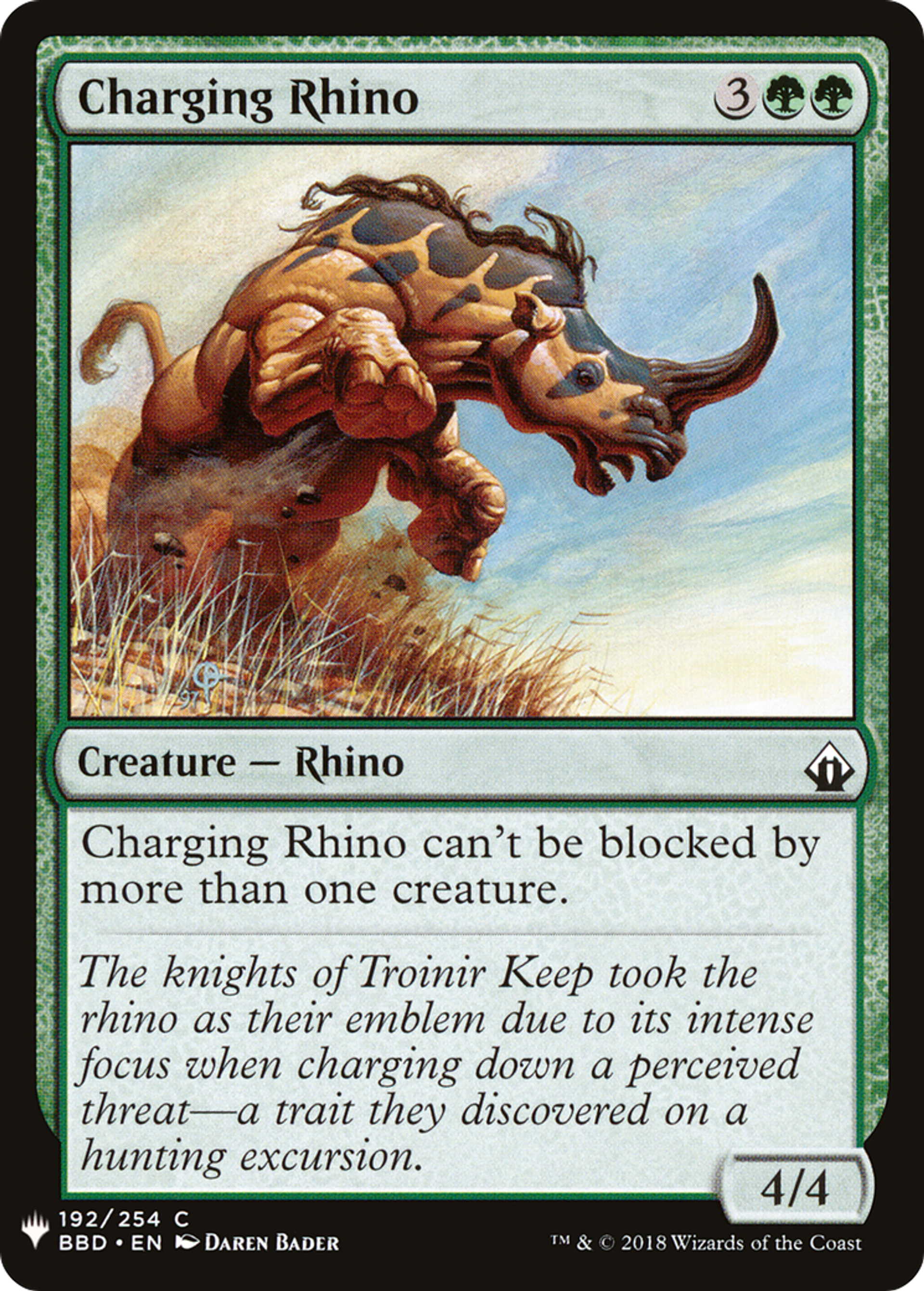 Rhinocéros fougueux — The List — Magic: The Gathering