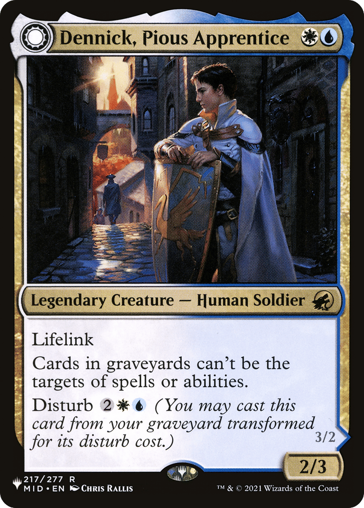 Dennick, apprenti pieu // Dennick, apparition pieuse from The List - Magic: The Gathering
