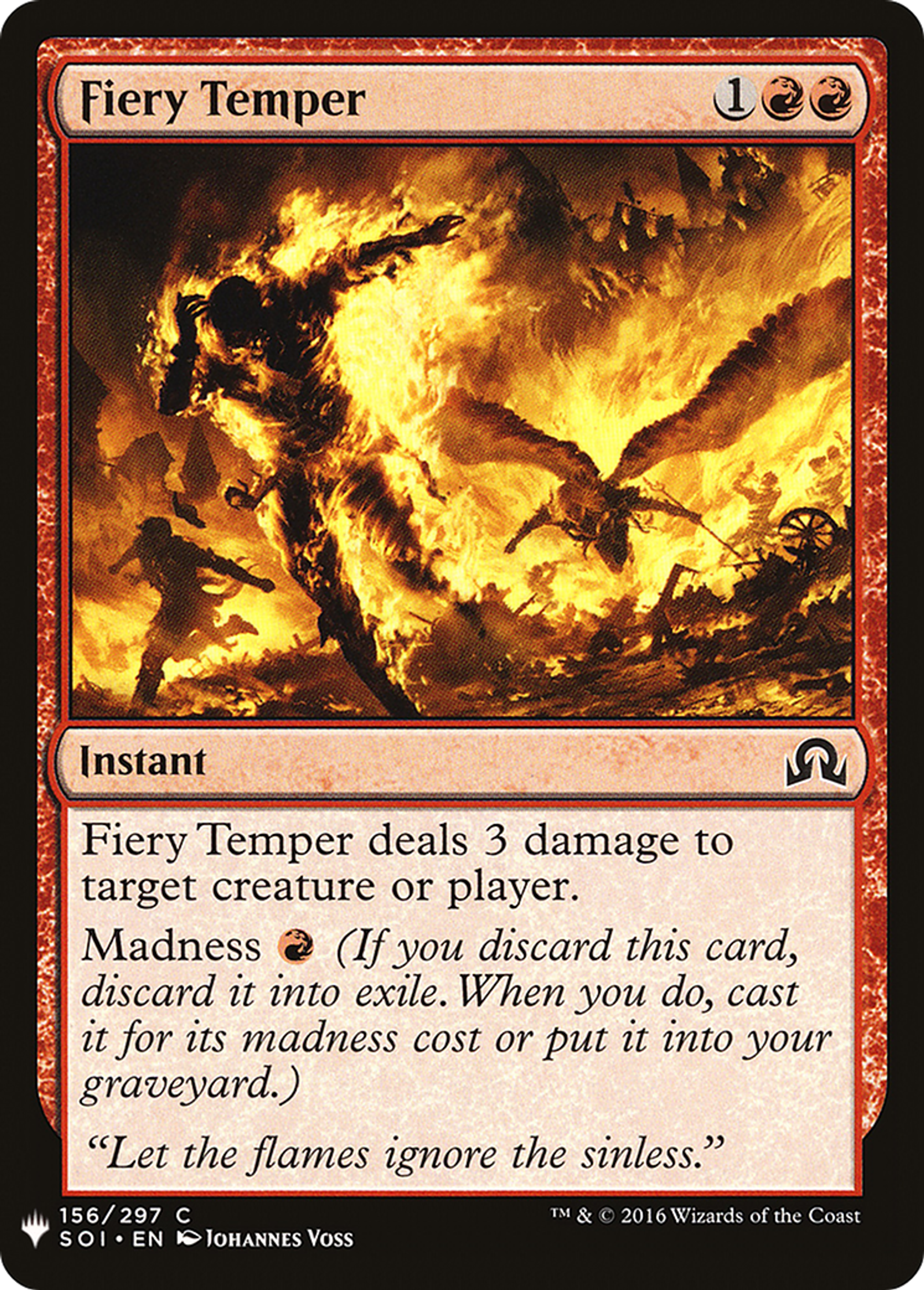 Fiery Temper — The List — Magic: The Gathering