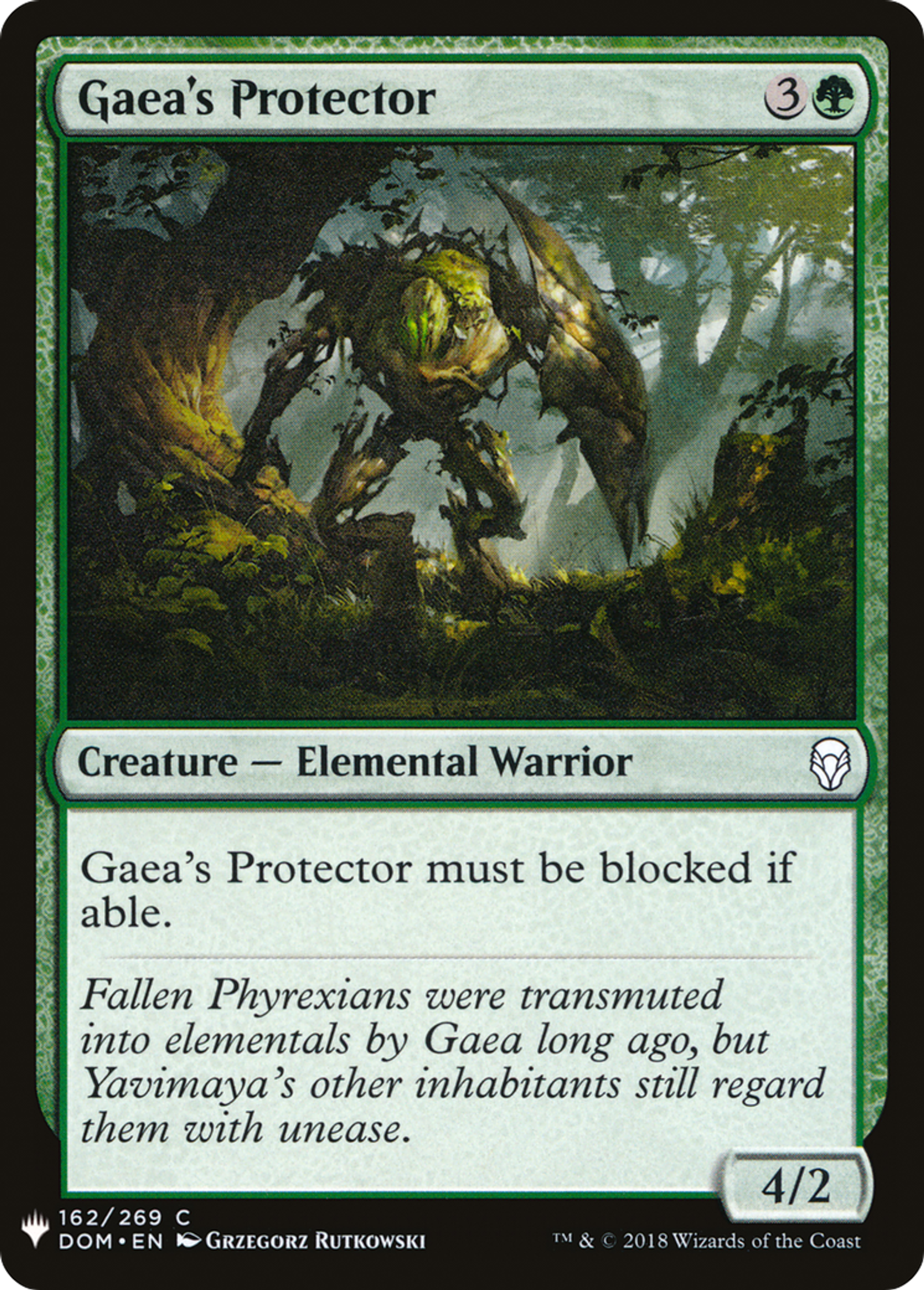 Gaea's Protector — The List — Magic: The Gathering