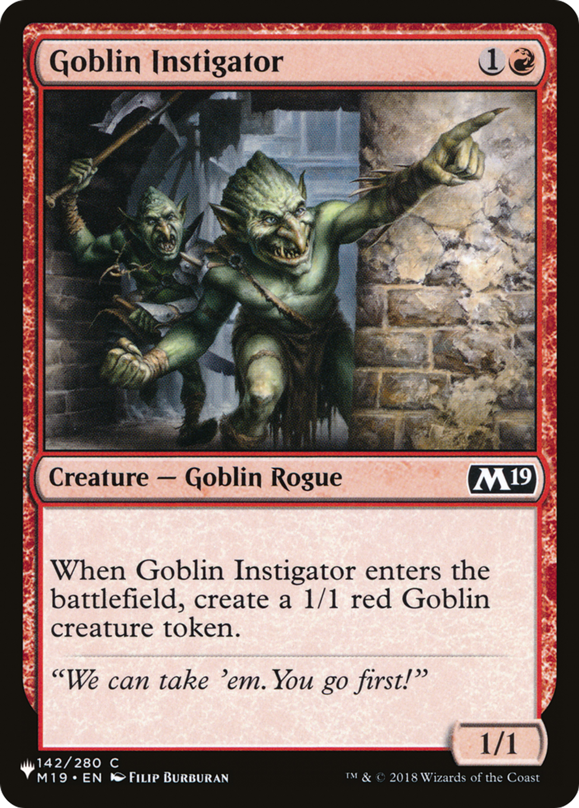 Goblin Instigator — The List — Magic: The Gathering