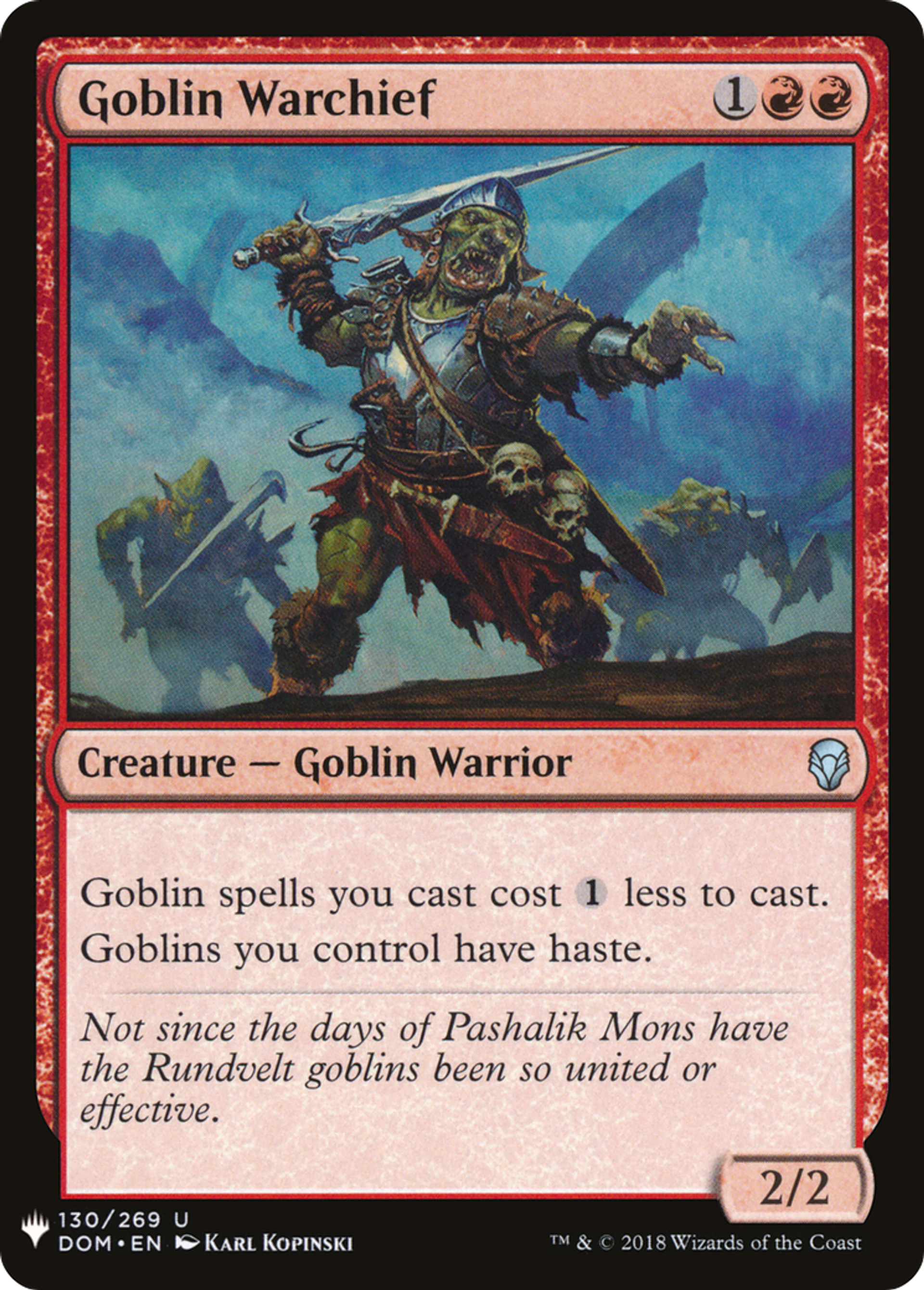 Goblin Warchief — The List — Magic: The Gathering