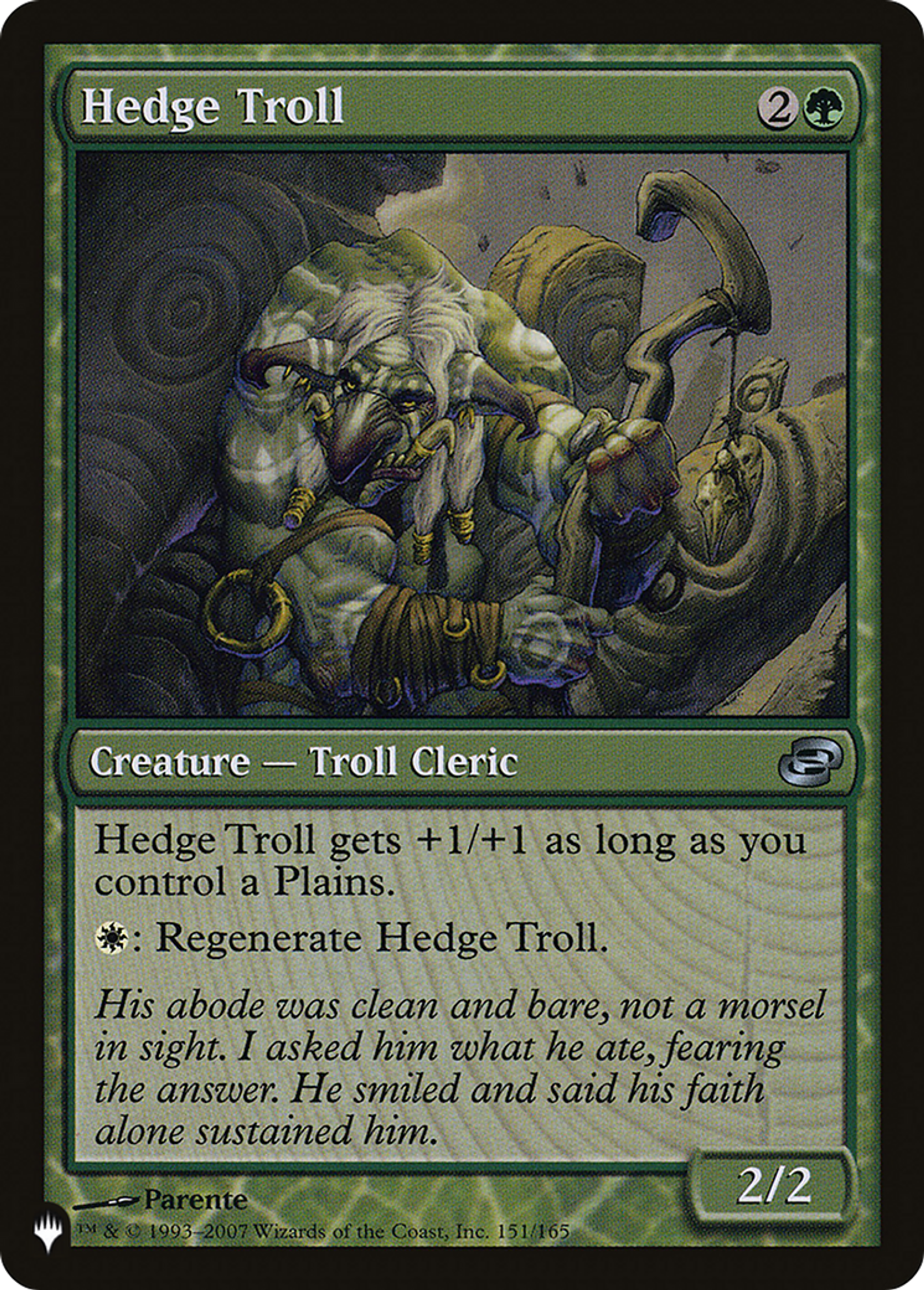 Hedge Troll — The List — Magic: The Gathering