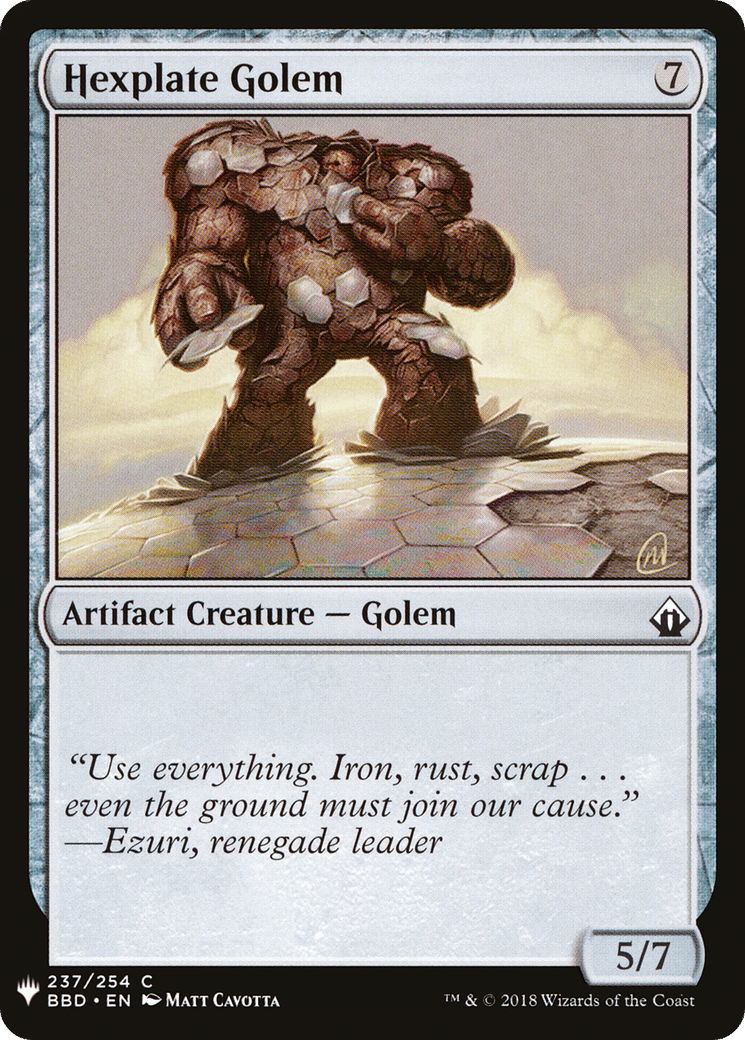 Hexplate Golem — The List — Magic: The Gathering