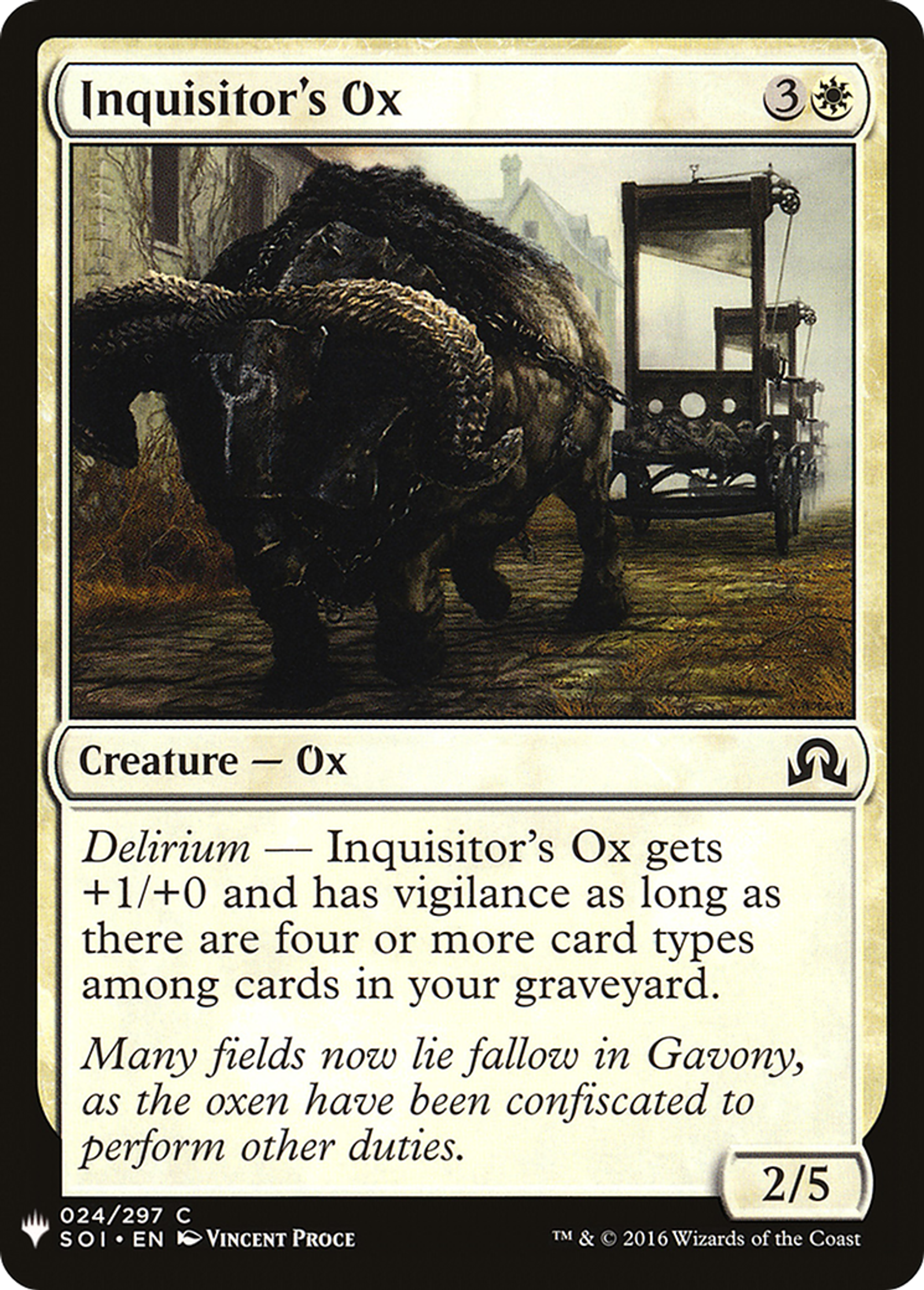 Inquisitor's Ox — The List — Magic: The Gathering