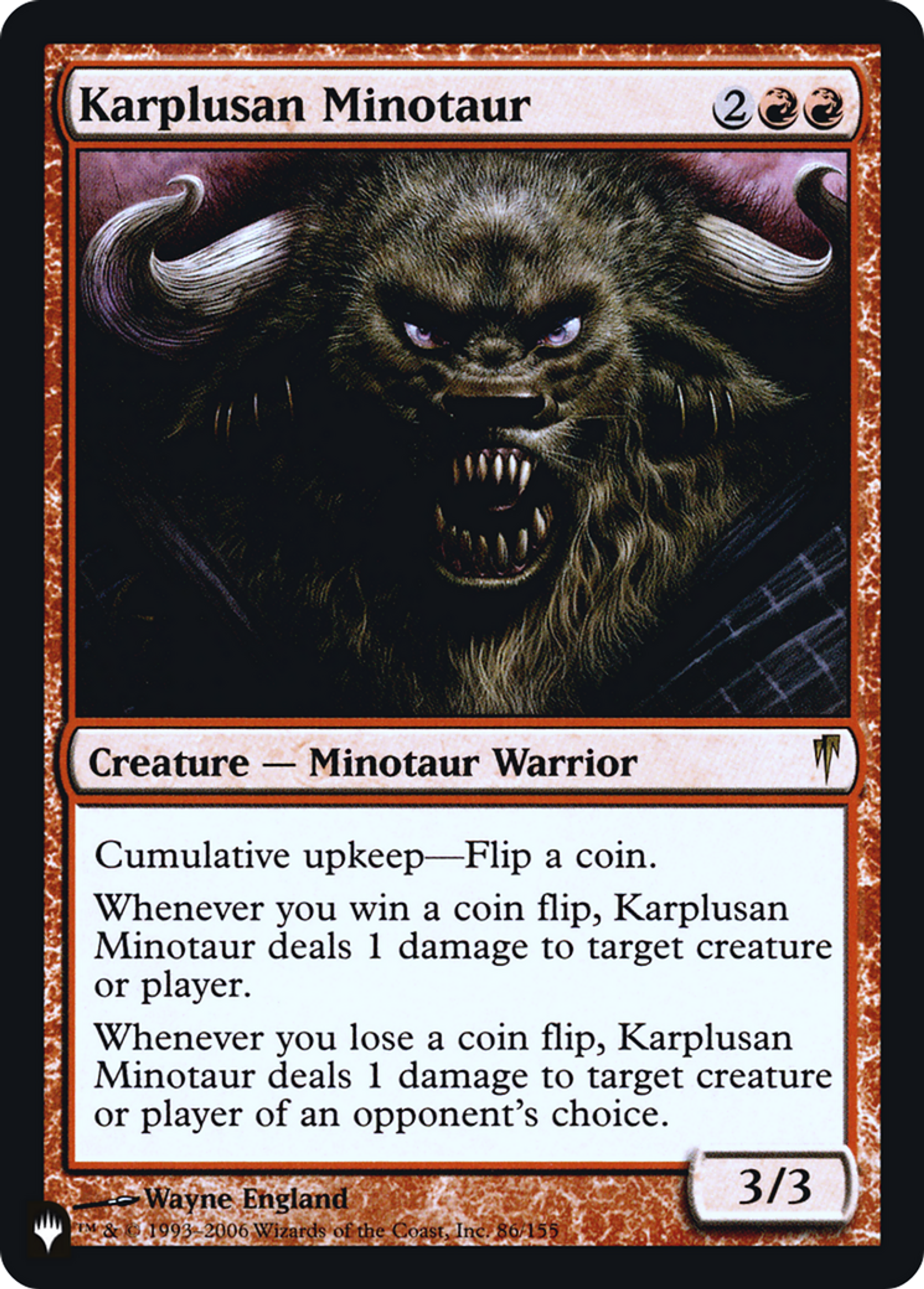 Karplusan Minotaur — The List — Magic: The Gathering