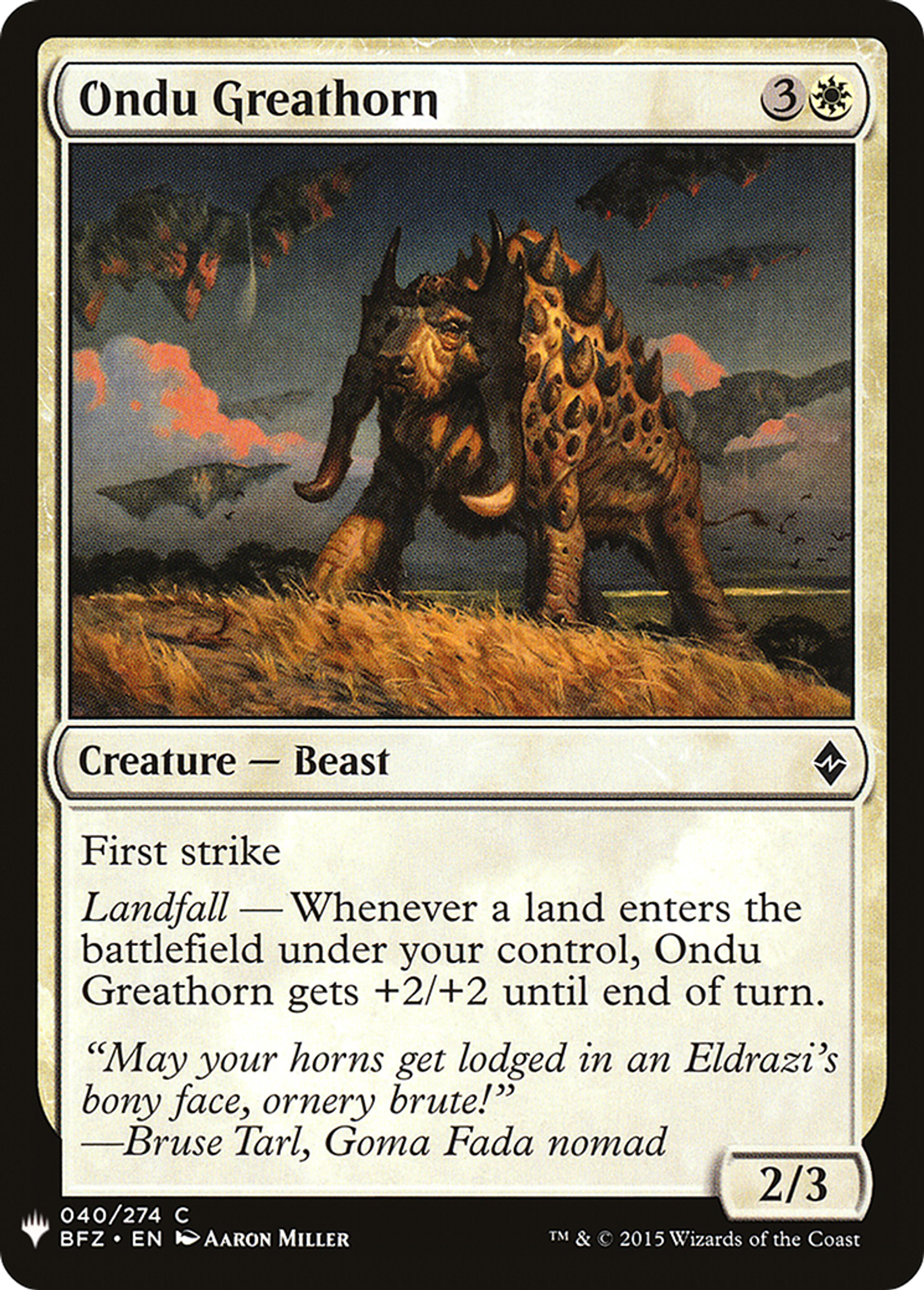 Grandcorne du Ondou — The List — Magic: The Gathering