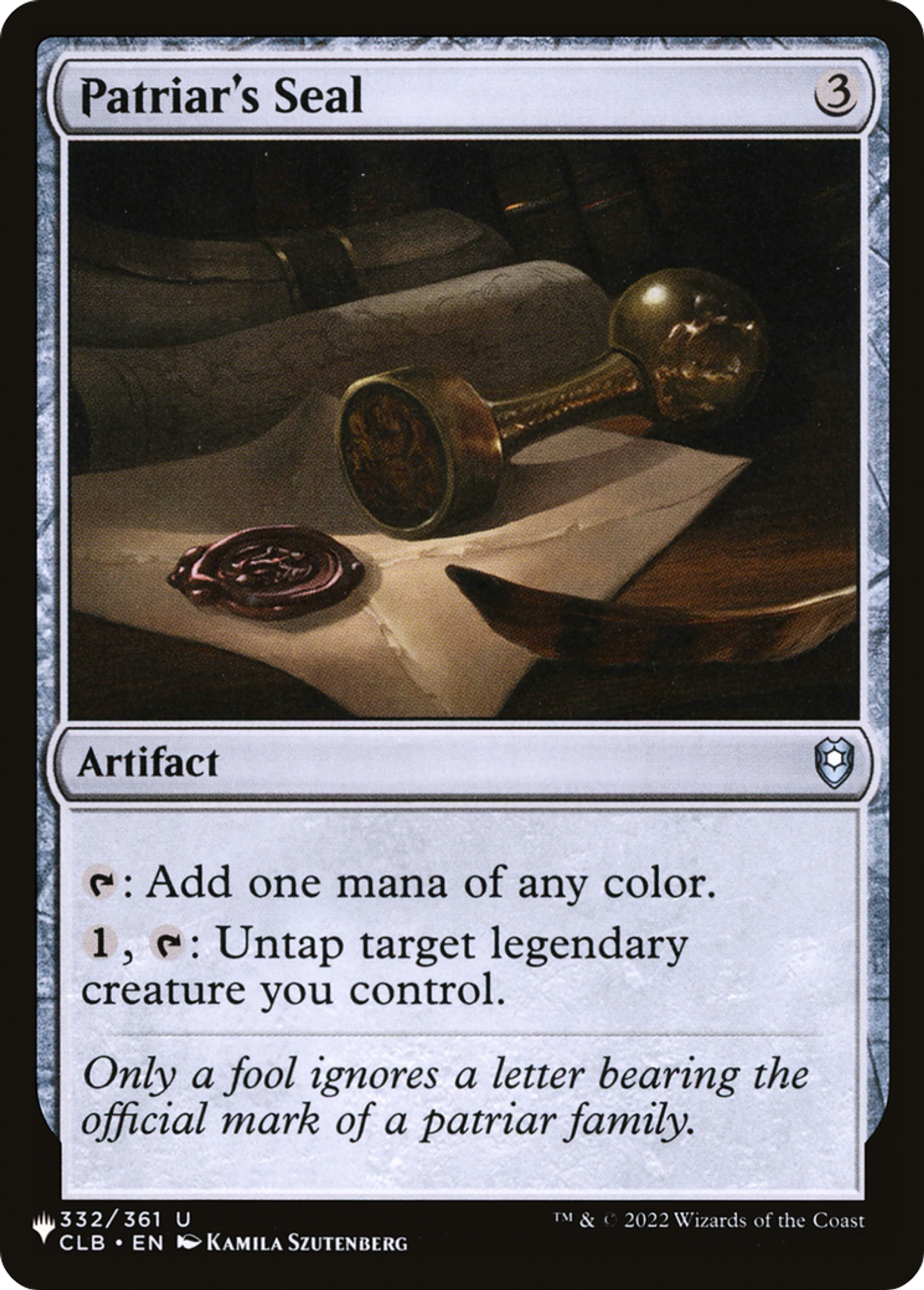 Patriar's Seal — The List — Magic: The Gathering