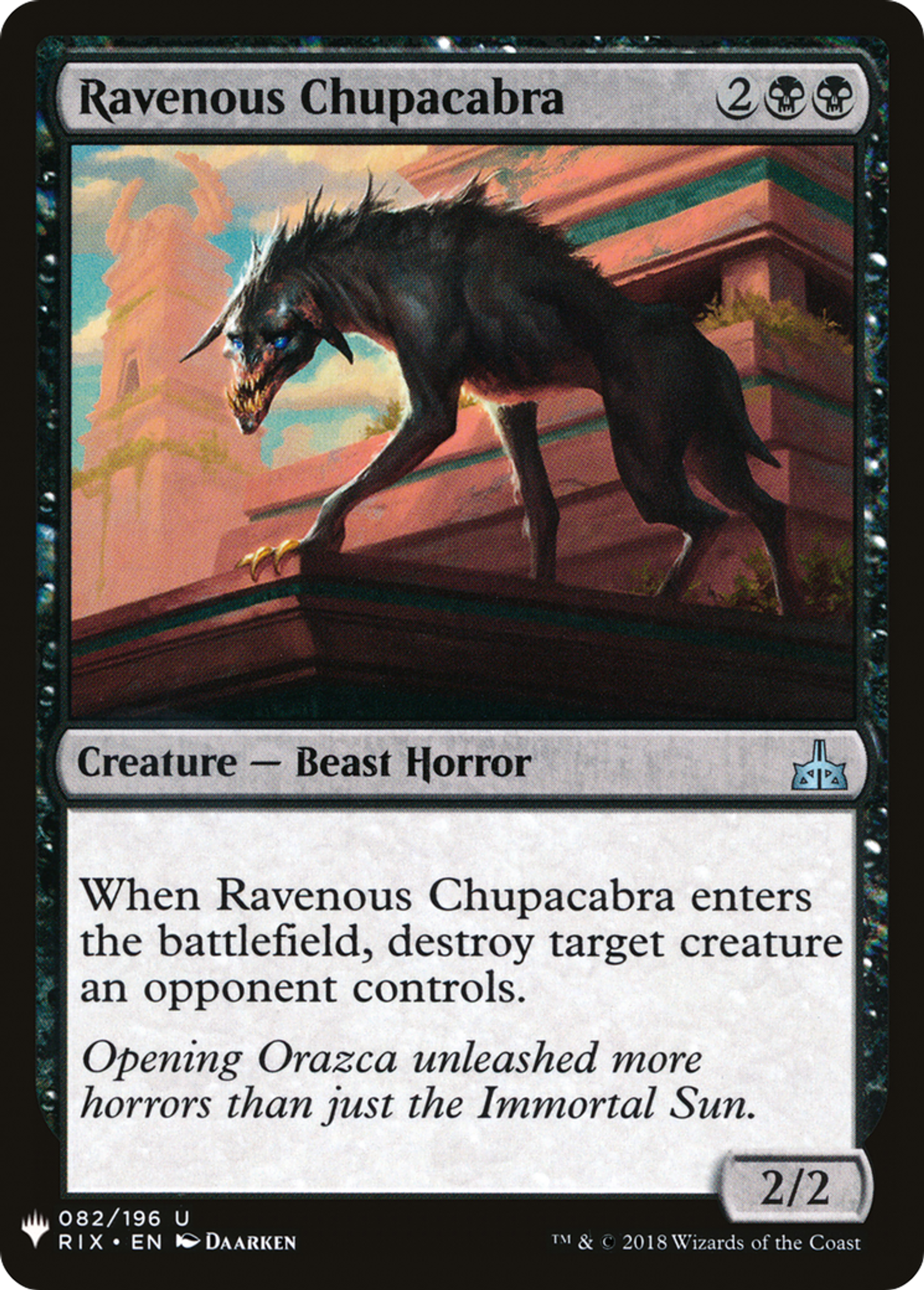 Ravenous Chupacabra — The List — Magic: The Gathering